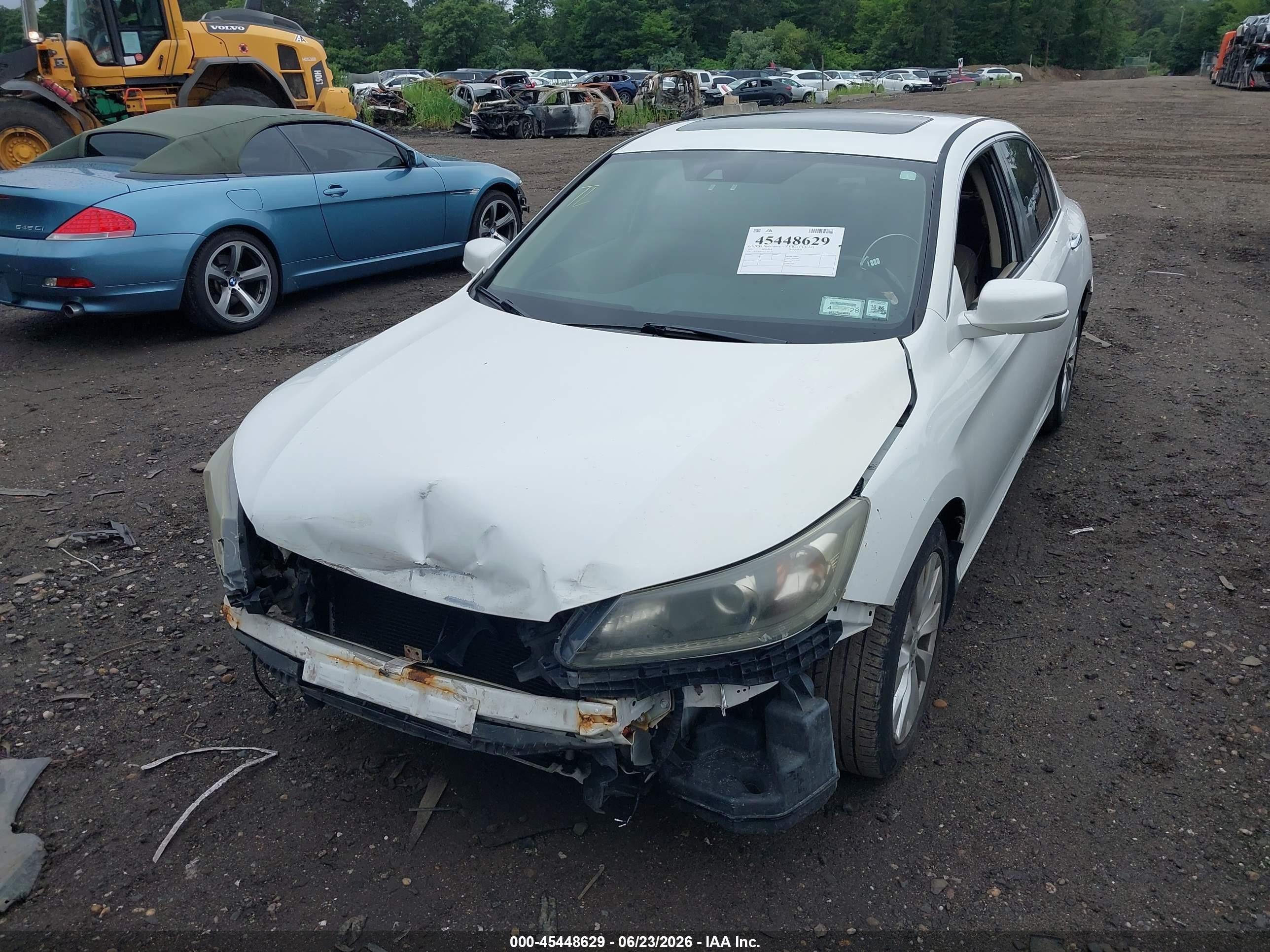2015 Honda Accord Ex-l White vin: 1HGCR2F83FA106135