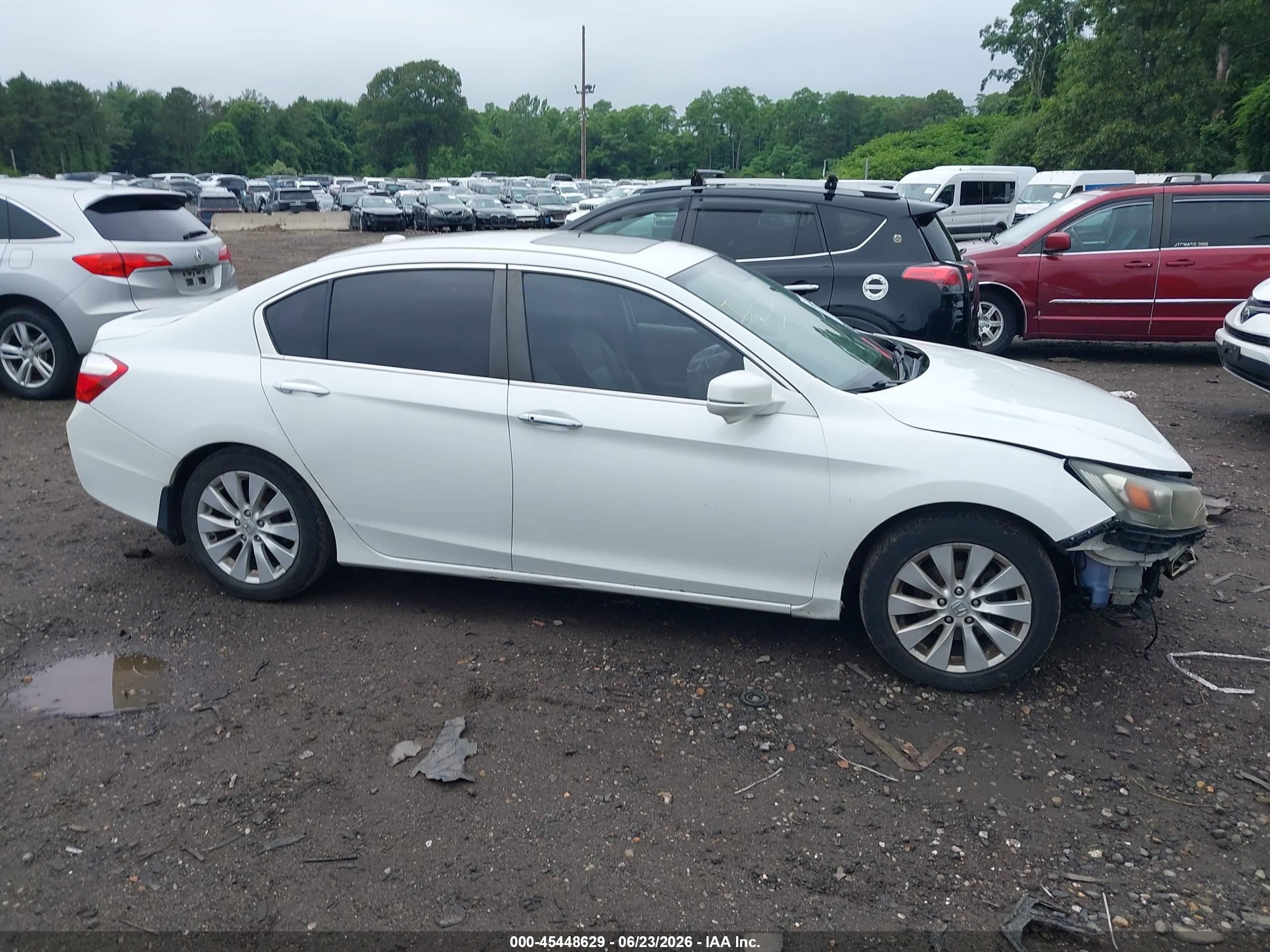 2015 Honda Accord Ex-l White vin: 1HGCR2F83FA106135
