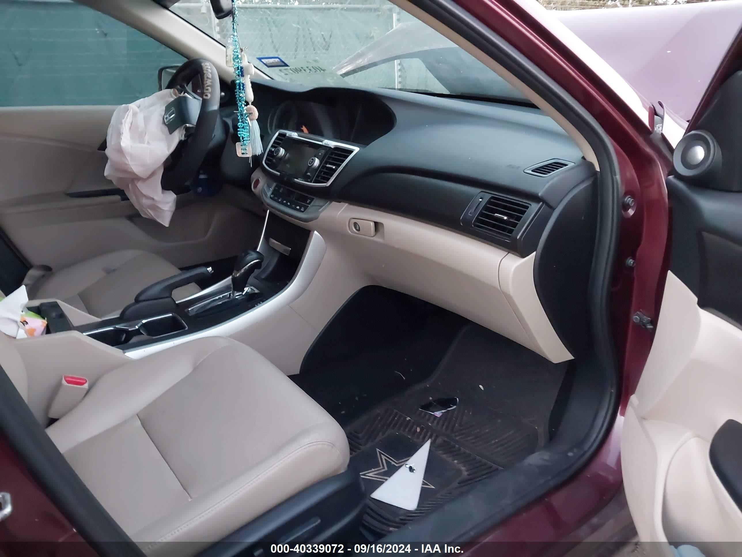 2015 Honda Accord Ex-l Maroon vin: 1HGCR2F83FA122660