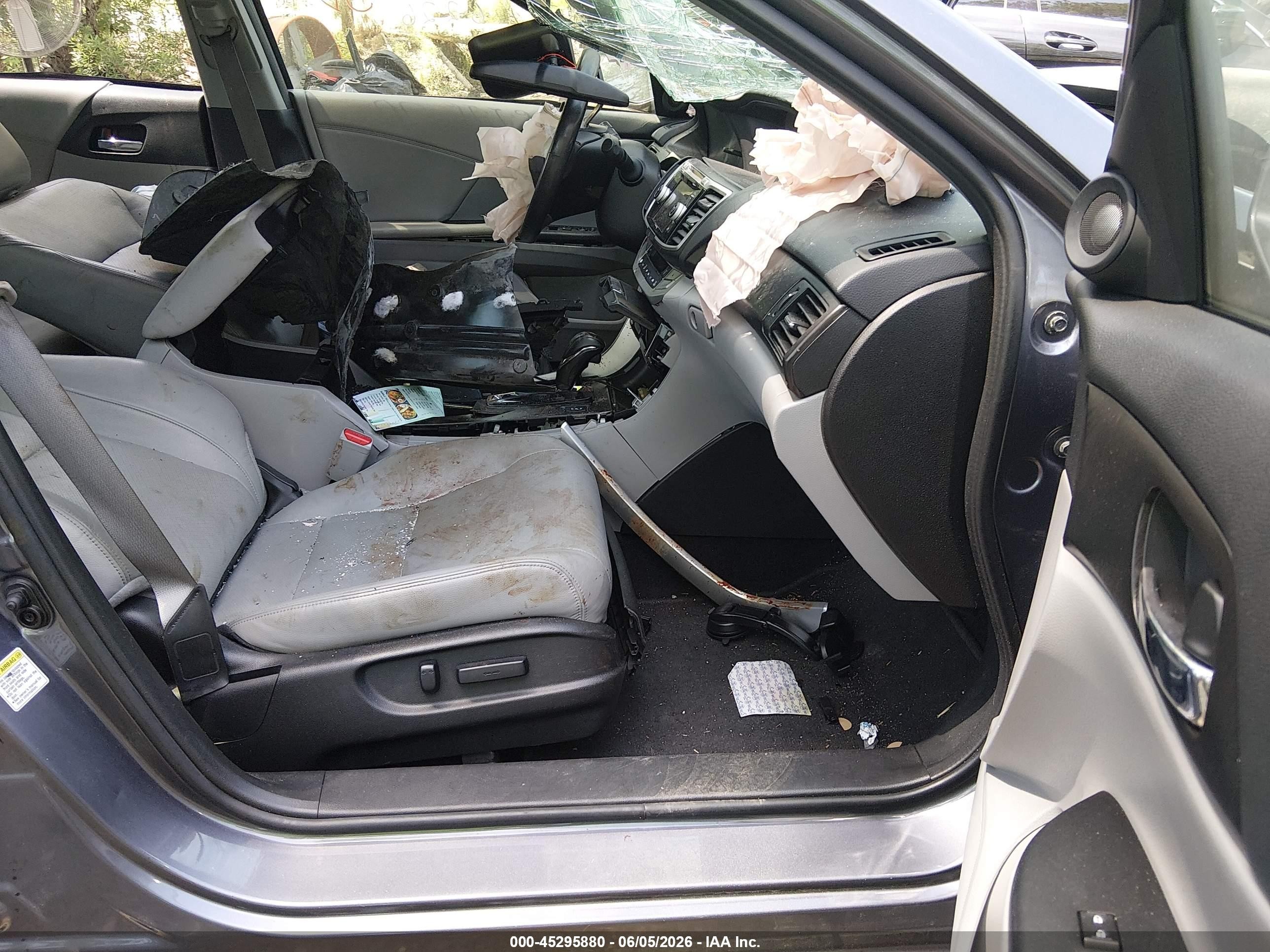 2015 Honda Accord Ex-l Gray vin: 1HGCR2F83FA158526