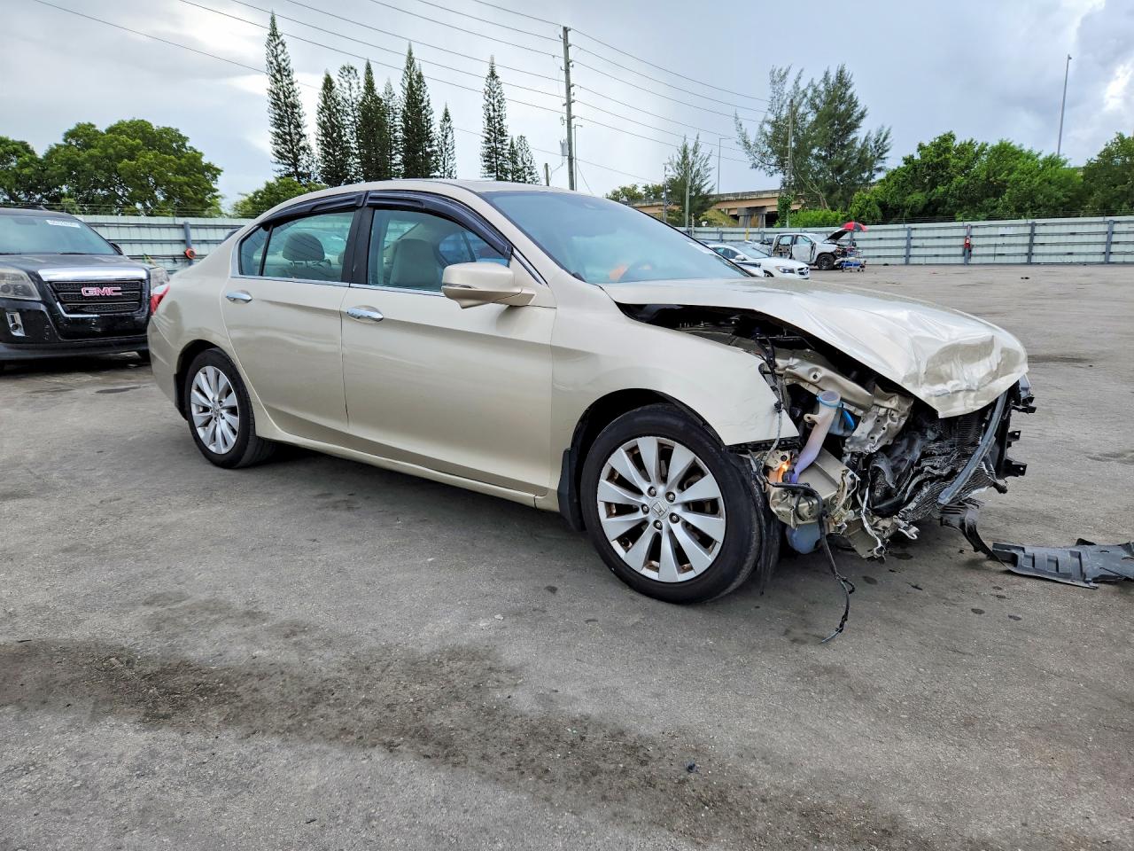 2015 Honda Accord Exl Beige vin: 1HGCR2F83FA196855