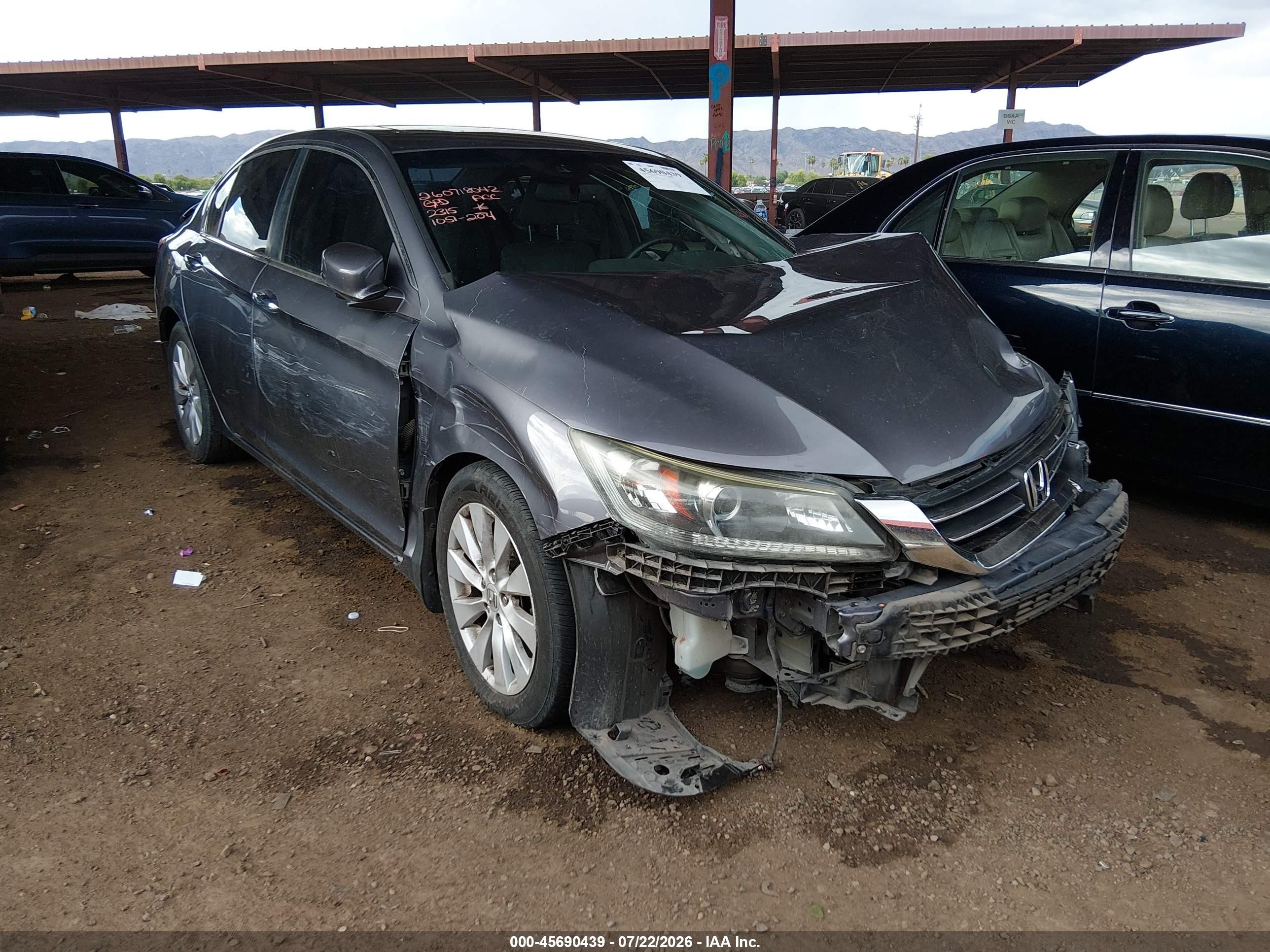 2015 Honda Accord Ex-l Gray vin: 1HGCR2F83FA202315