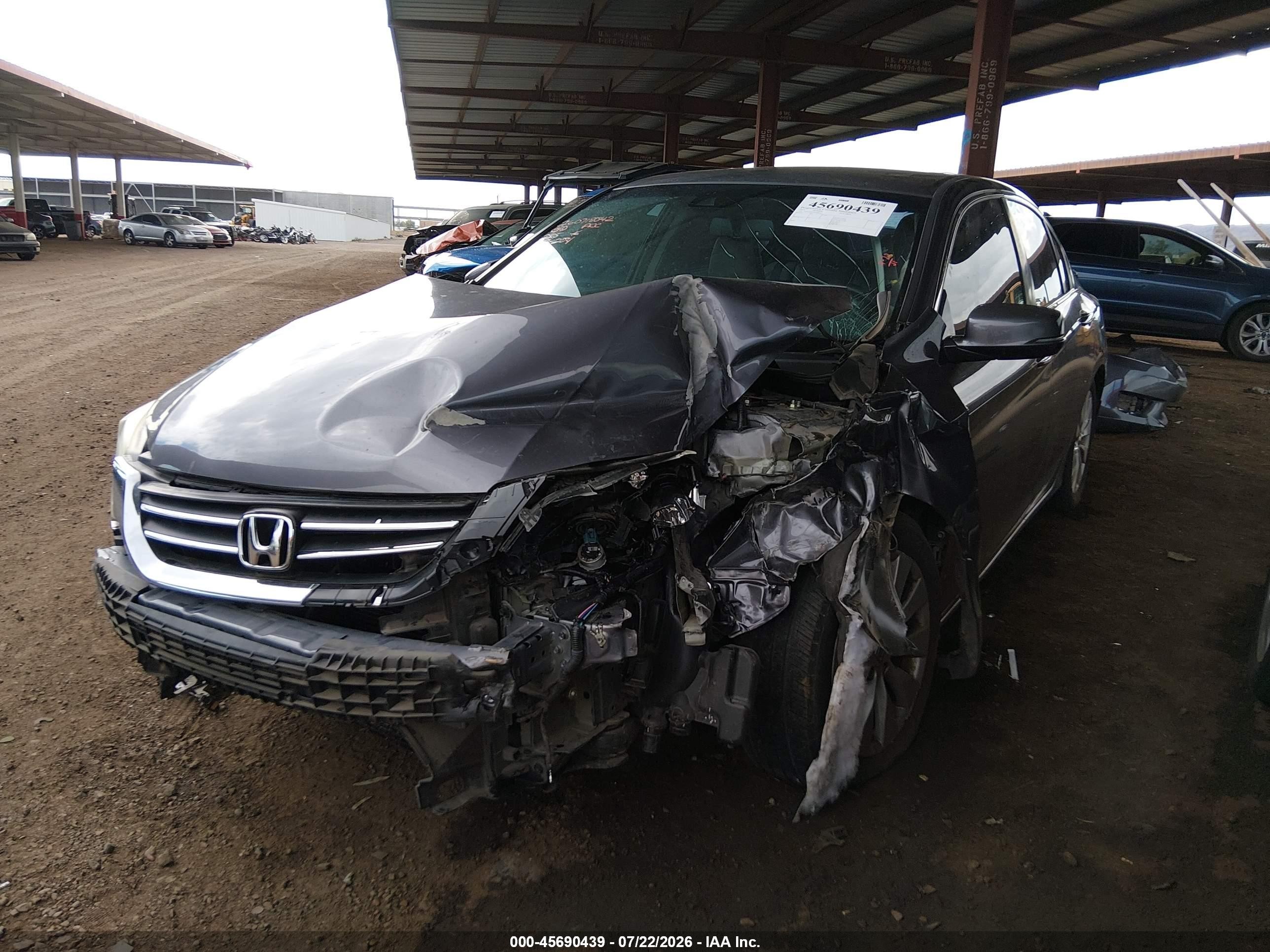 2015 Honda Accord Ex-l Gray vin: 1HGCR2F83FA202315