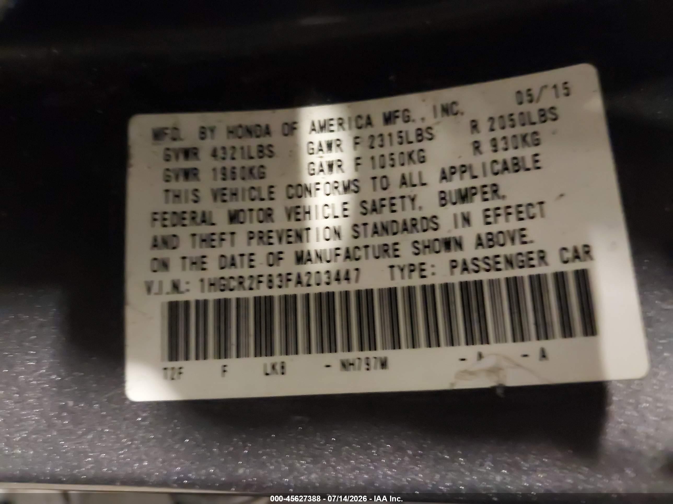 2015 Honda Accord Ex-l Green vin: 1HGCR2F83FA203447