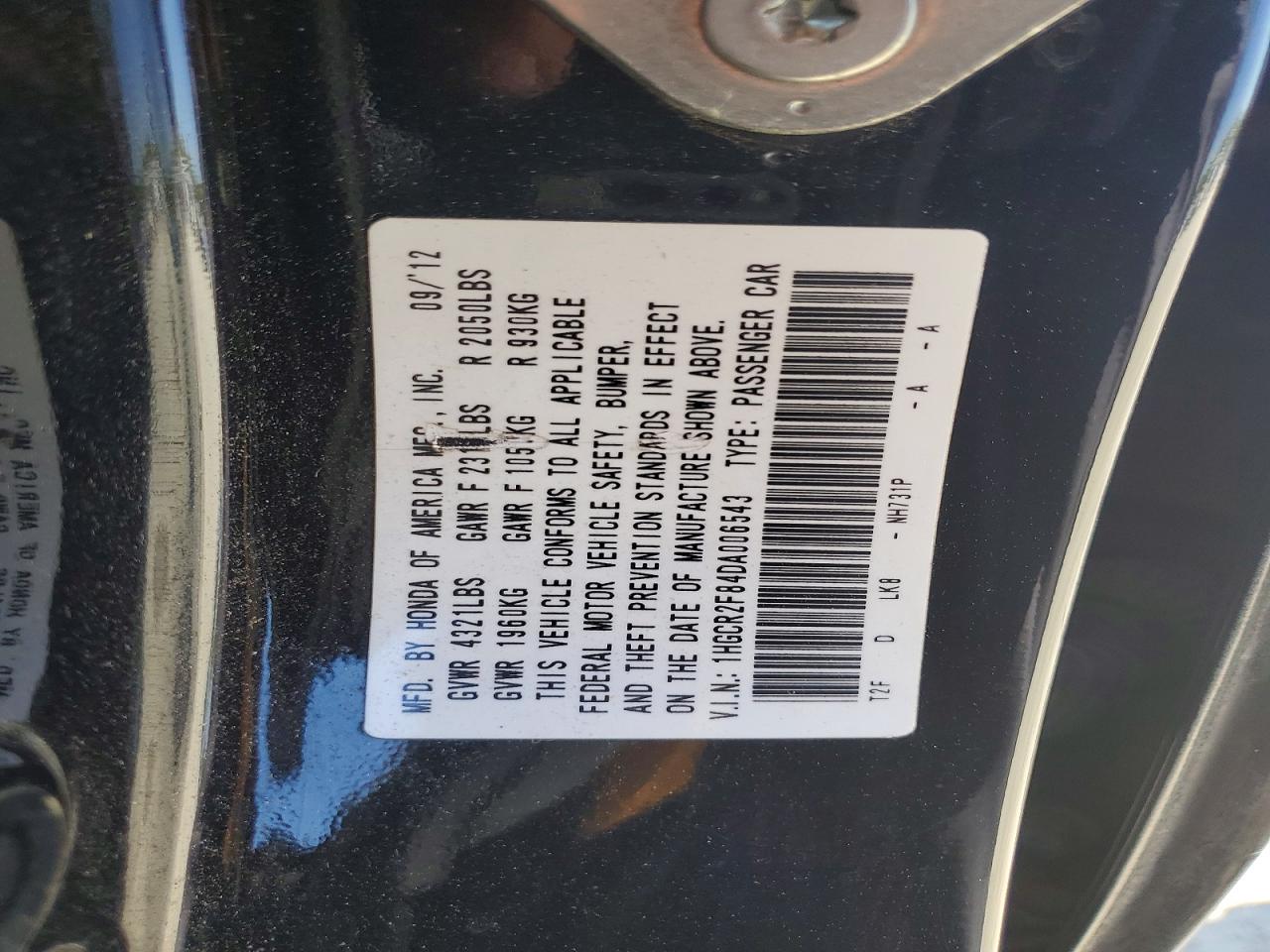 2013 Honda Accord Exl Black vin: 1HGCR2F84DA006543