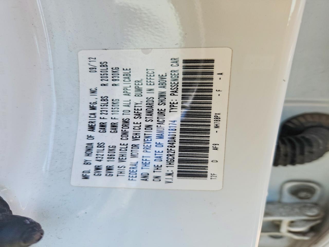 2013 Honda Accord Exl White vin: 1HGCR2F84DA018174