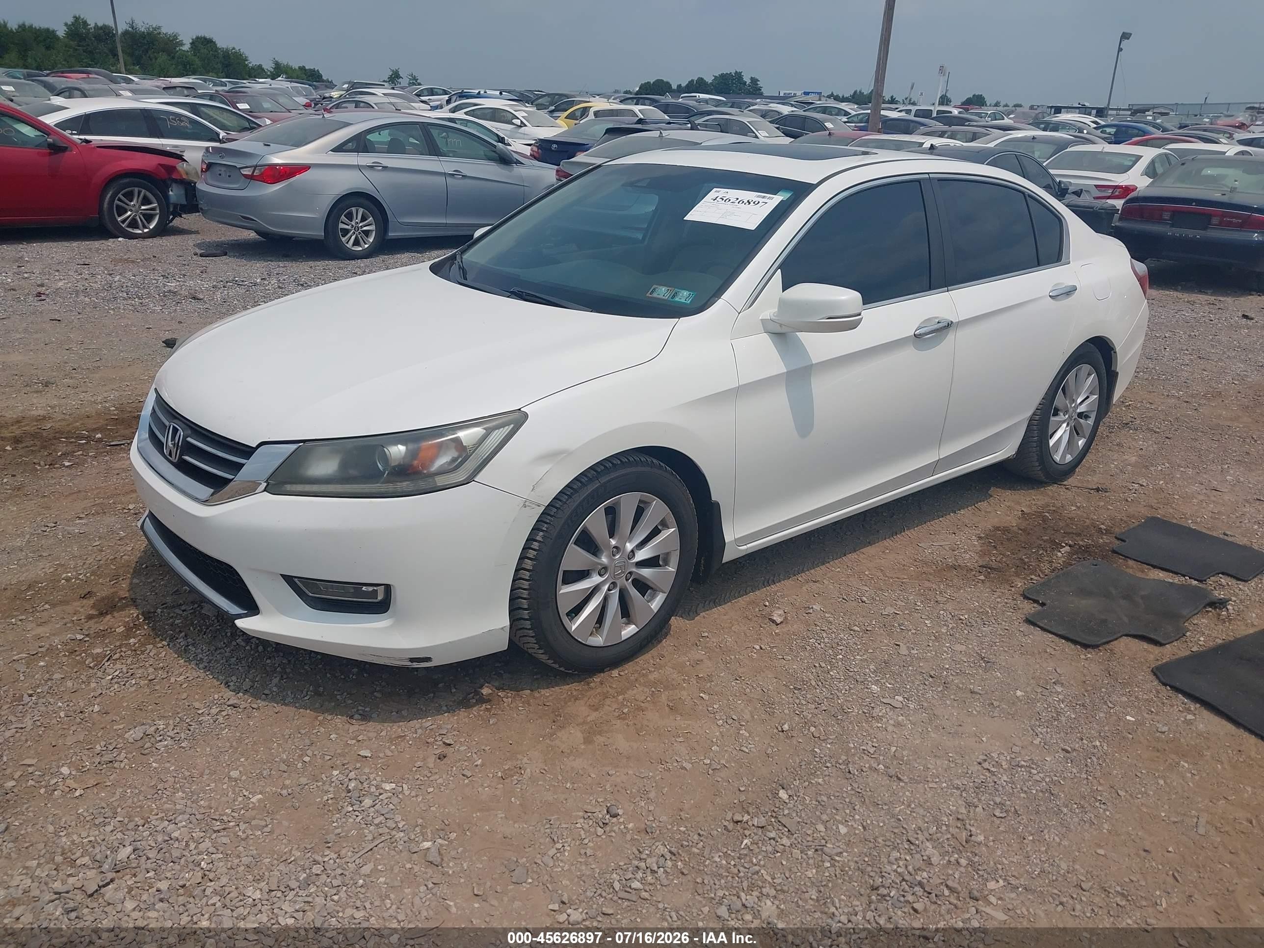 2013 Honda Accord Ex-l Белый vin: 1HGCR2F84DA076883