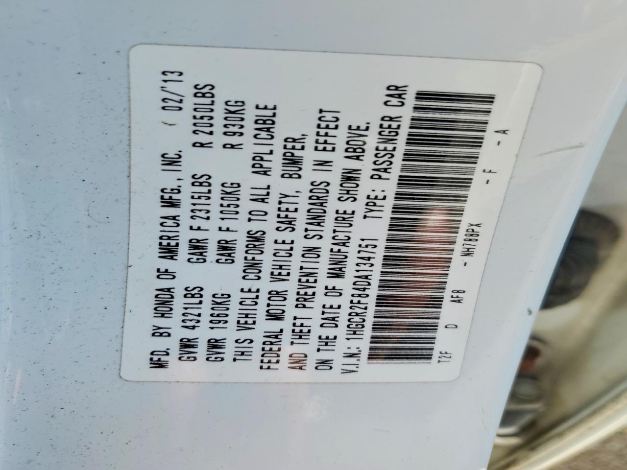 2013 Honda Accord Exl White vin: 1HGCR2F84DA134751