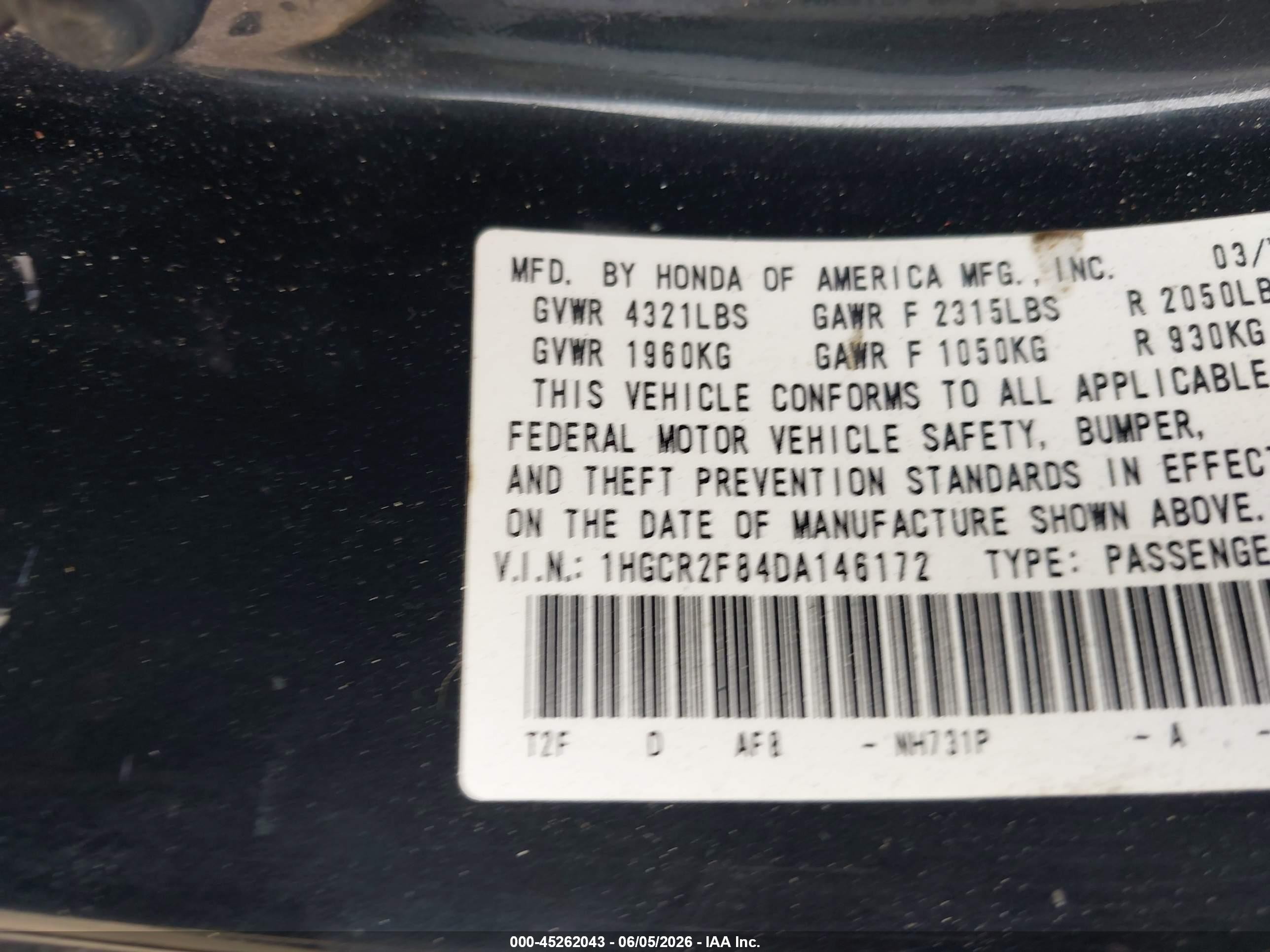 2013 Honda Accord Ex-l Черный vin: 1HGCR2F84DA146172