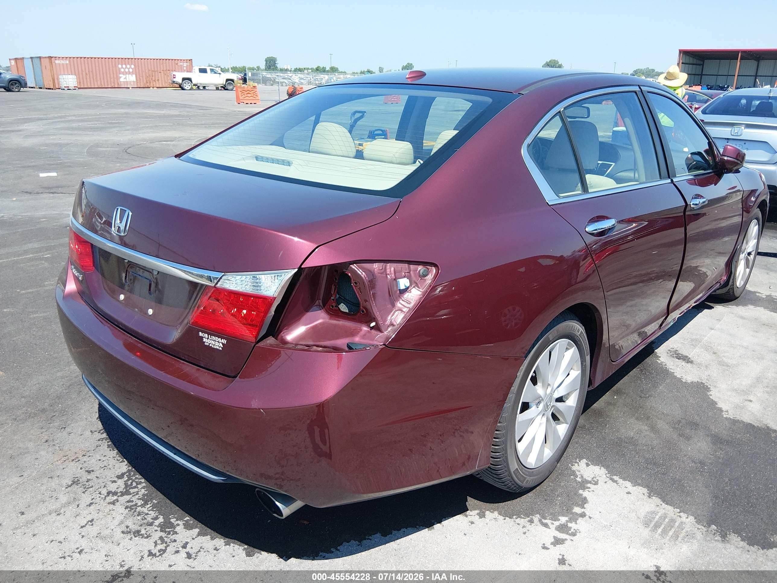 2013 Honda Accord Ex-l Maroon vin: 1HGCR2F84DA149444