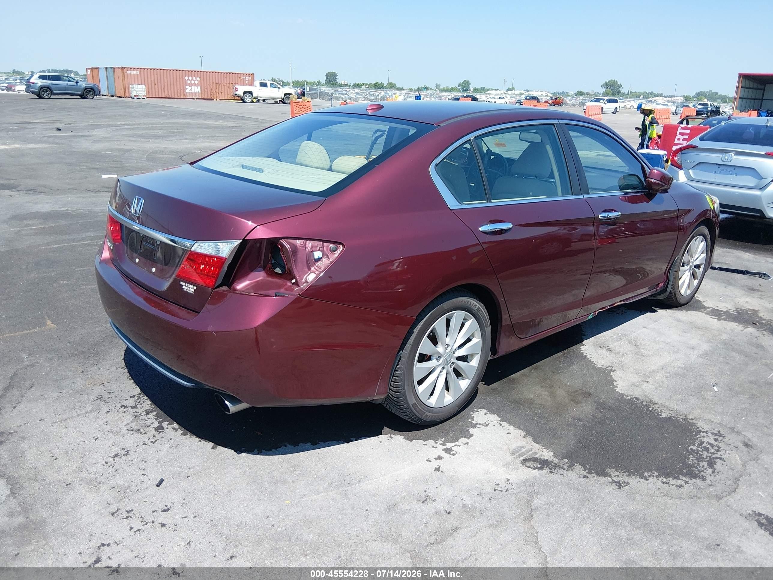 2013 Honda Accord Ex-l Maroon vin: 1HGCR2F84DA149444