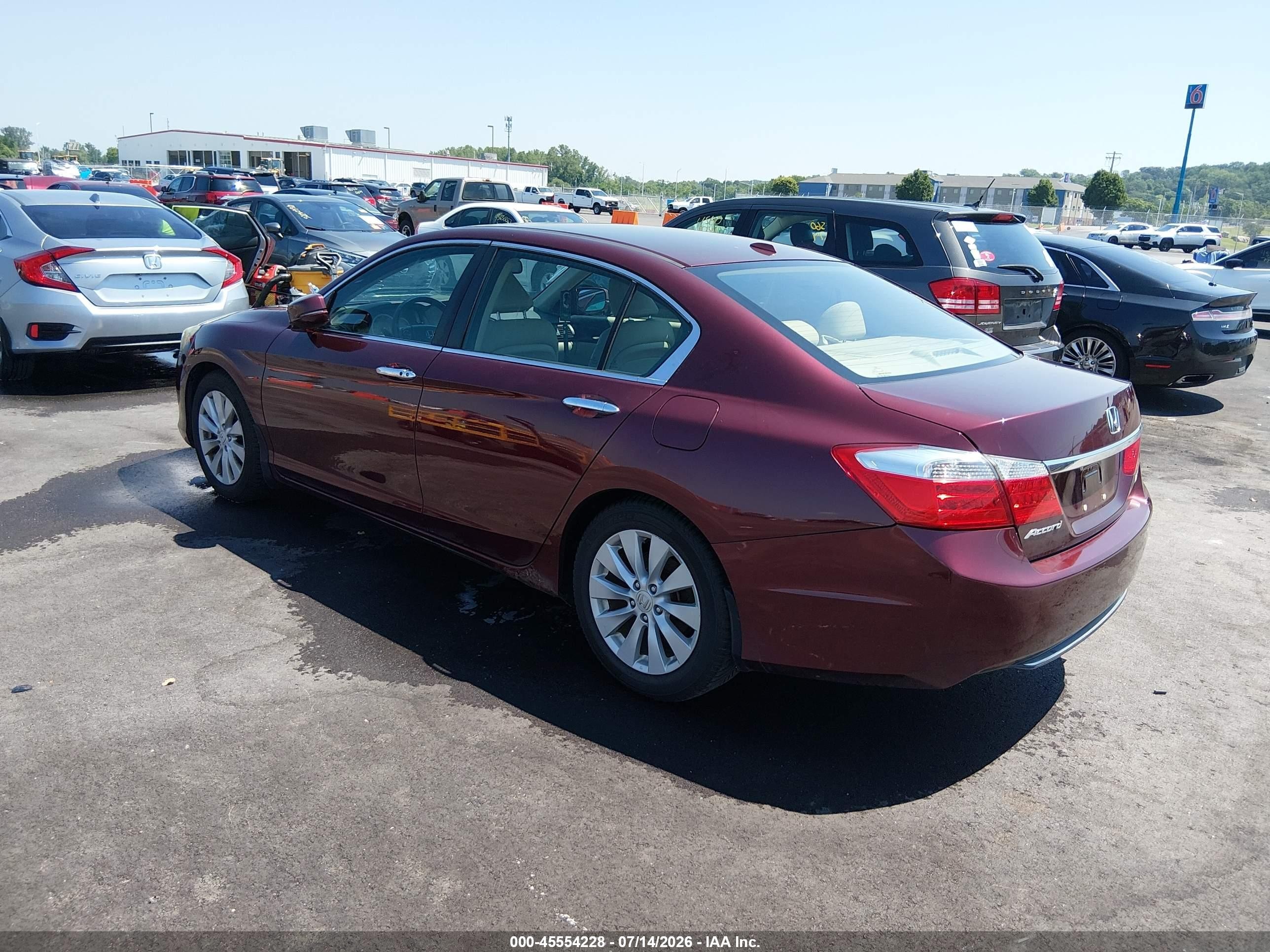 2013 Honda Accord Ex-l Maroon vin: 1HGCR2F84DA149444