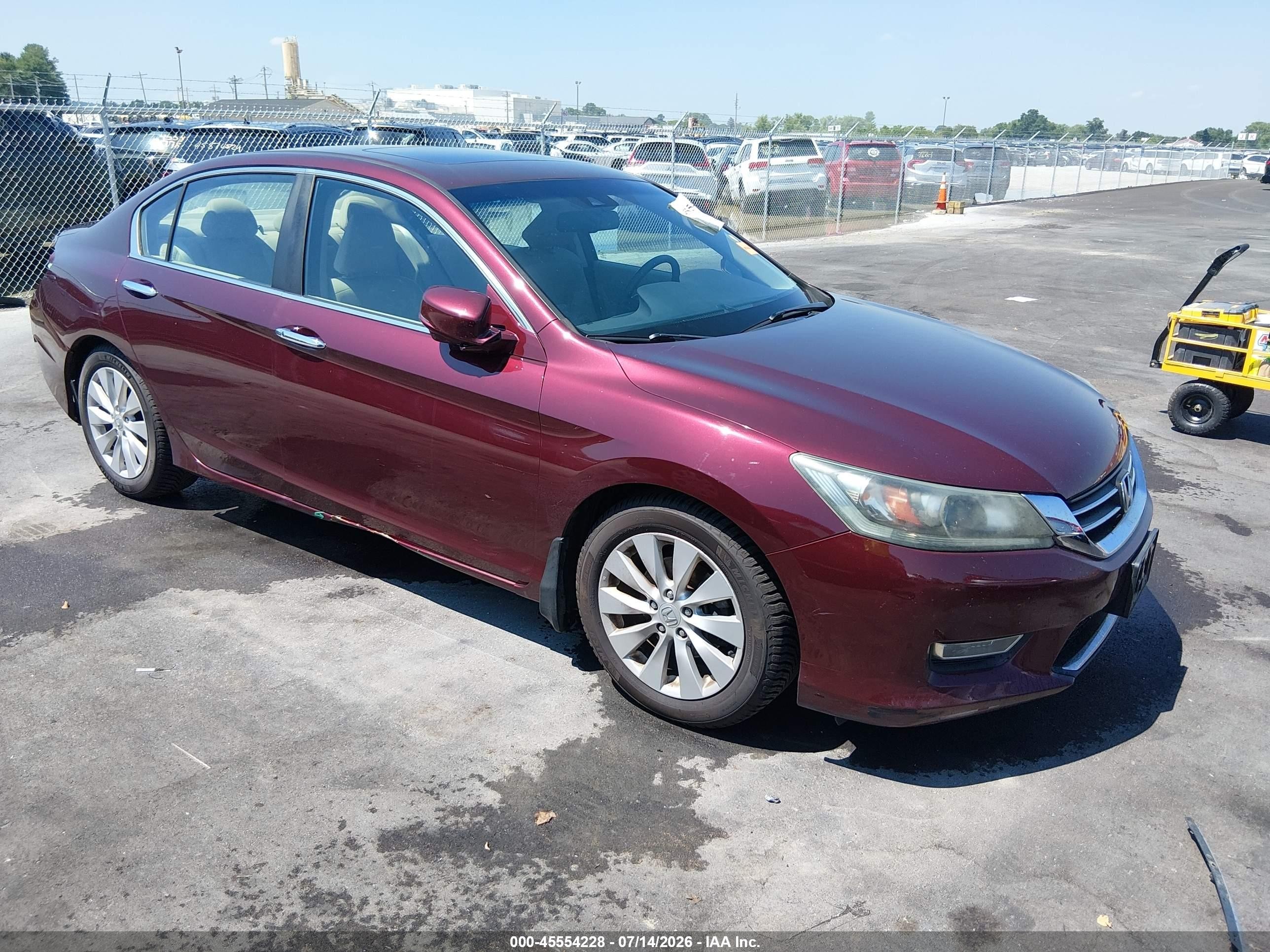 2013 Honda Accord Ex-l Maroon vin: 1HGCR2F84DA149444