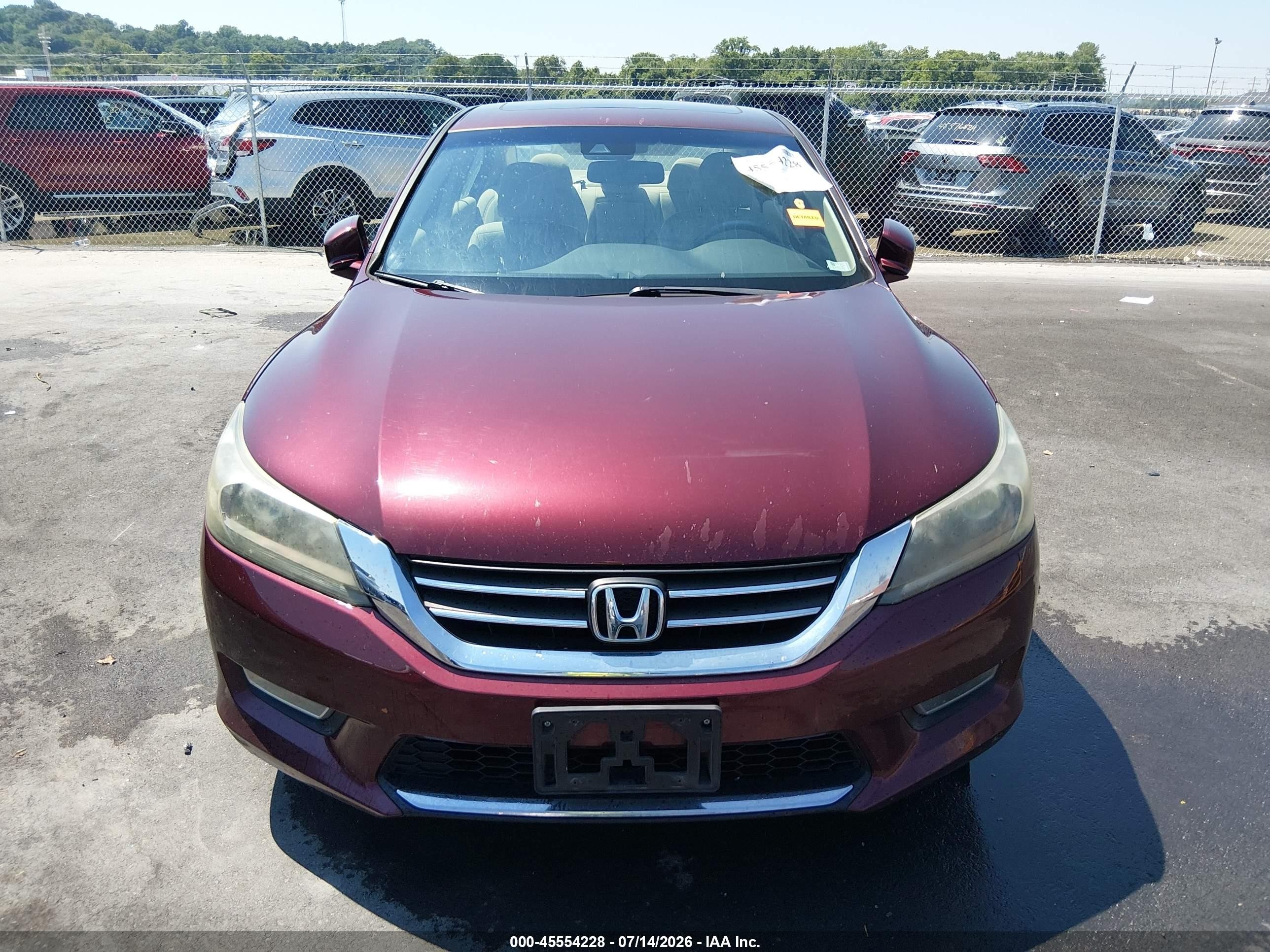 2013 Honda Accord Ex-l Maroon vin: 1HGCR2F84DA149444