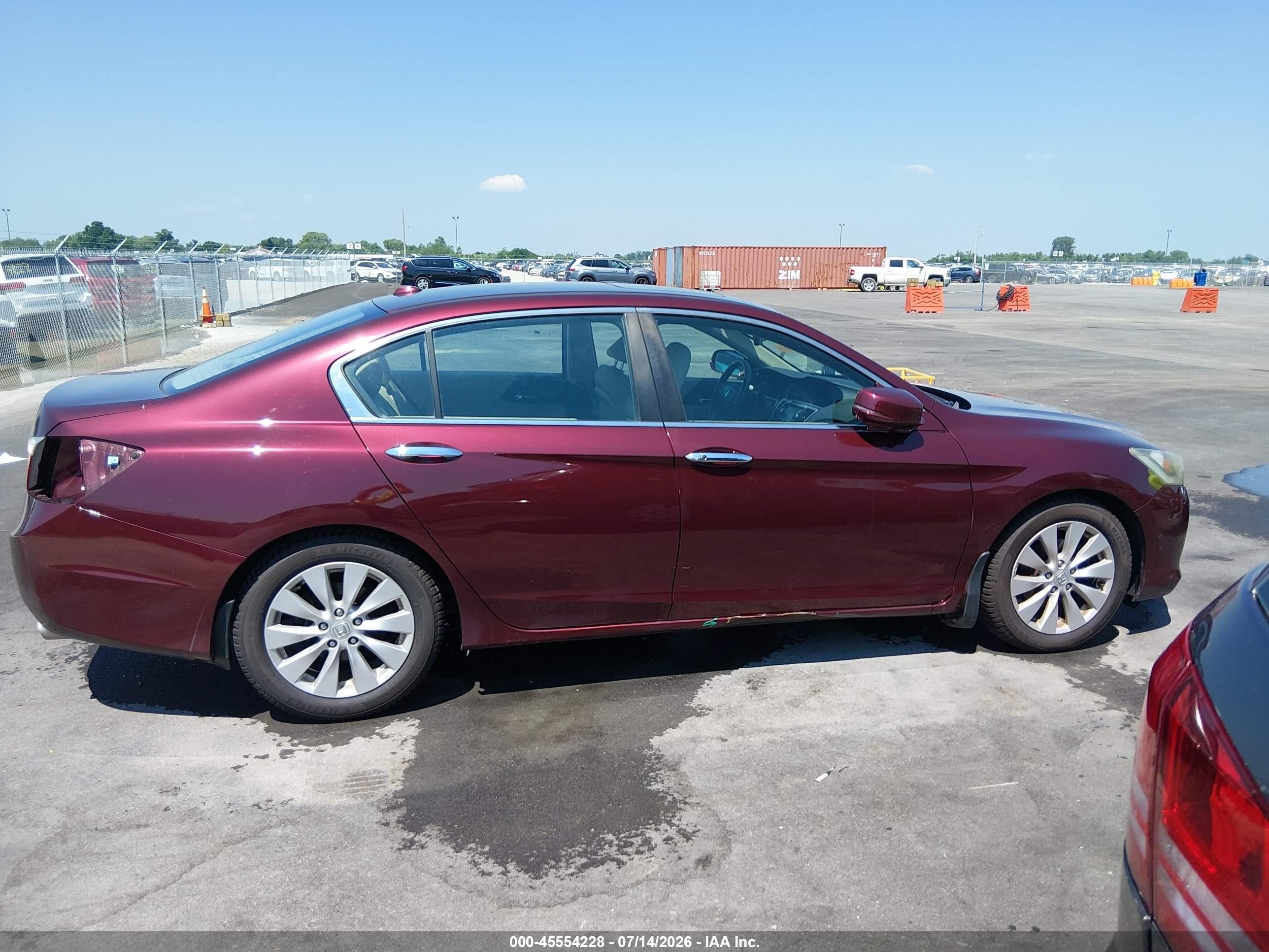 2013 Honda Accord Ex-l Maroon vin: 1HGCR2F84DA149444