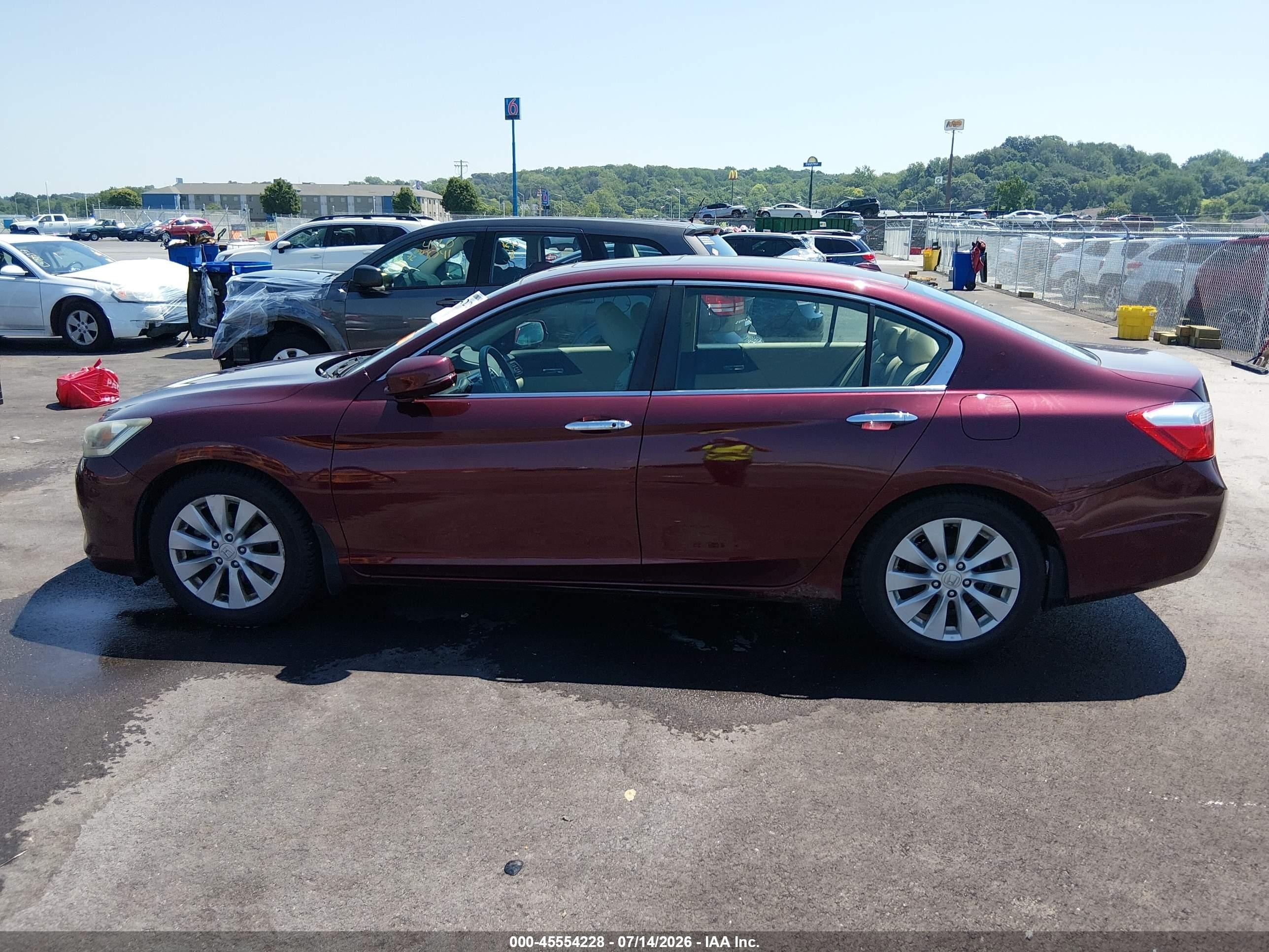 2013 Honda Accord Ex-l Maroon vin: 1HGCR2F84DA149444