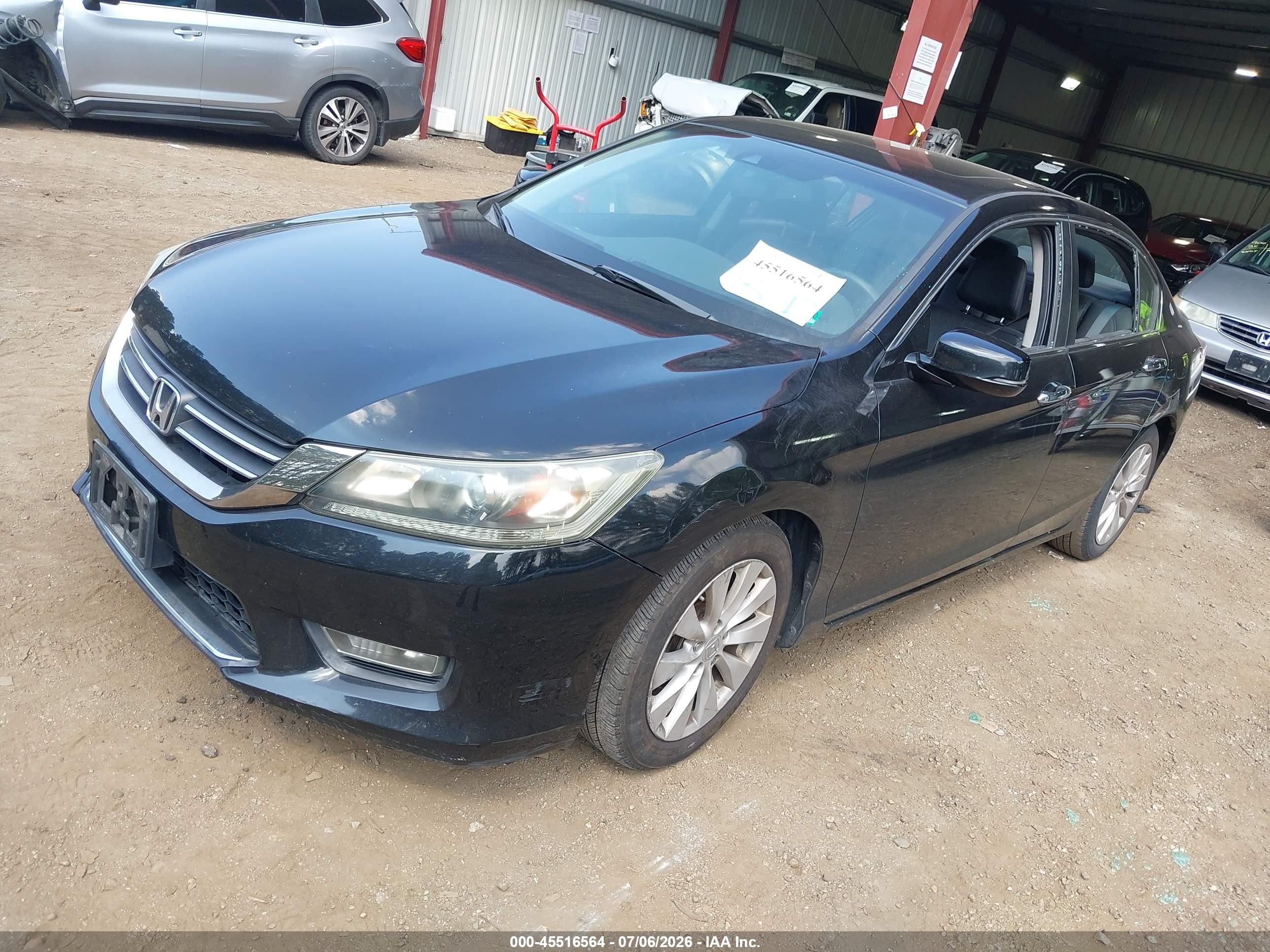 2013 Honda Accord Ex-l Black vin: 1HGCR2F84DA153333