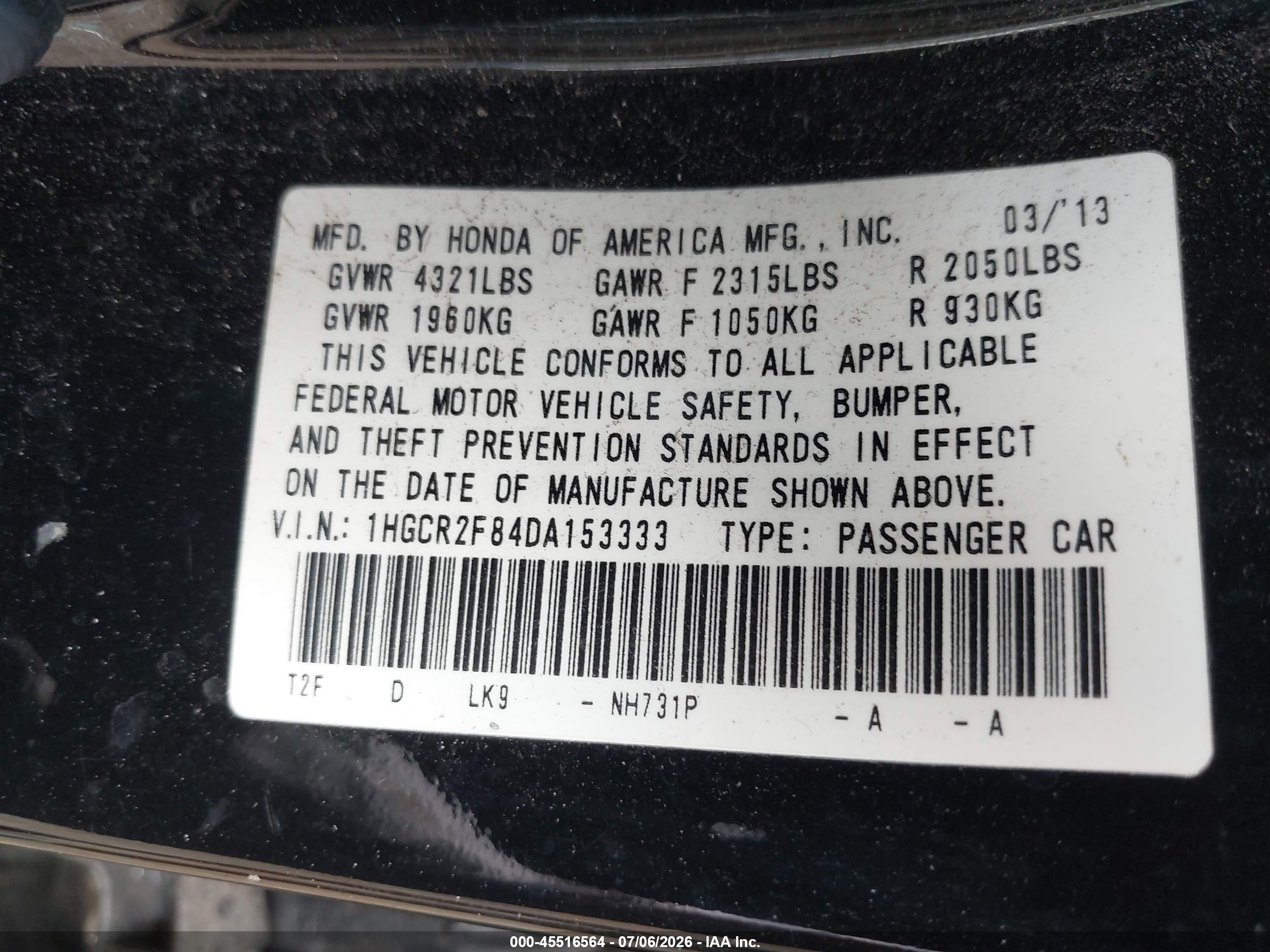 2013 Honda Accord Ex-l Black vin: 1HGCR2F84DA153333