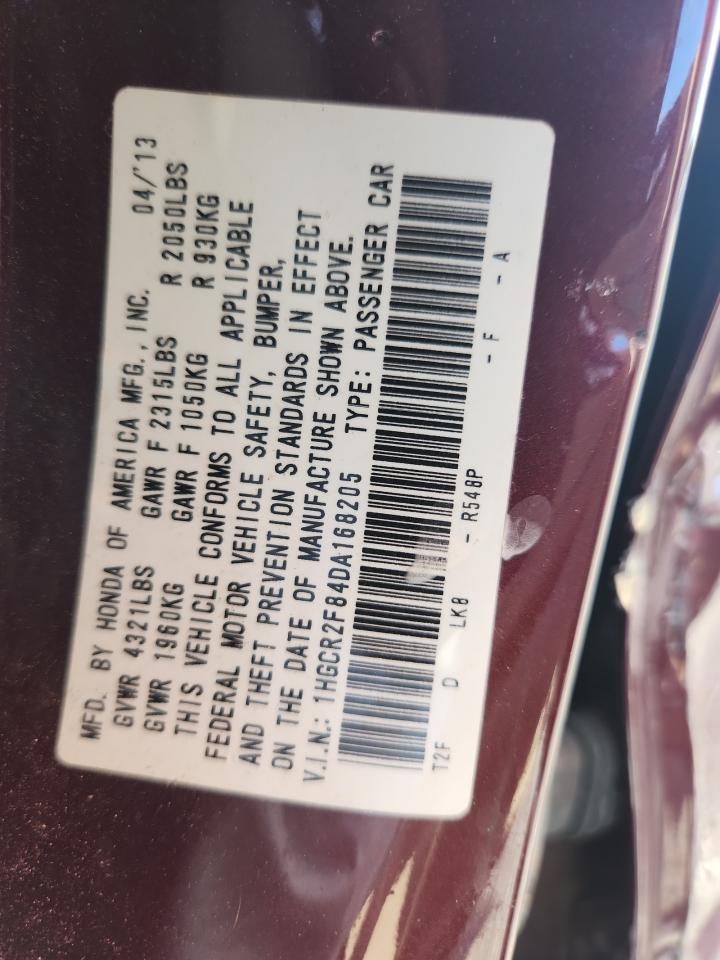 2013 Honda Accord Exl Burgundy vin: 1HGCR2F84DA168205