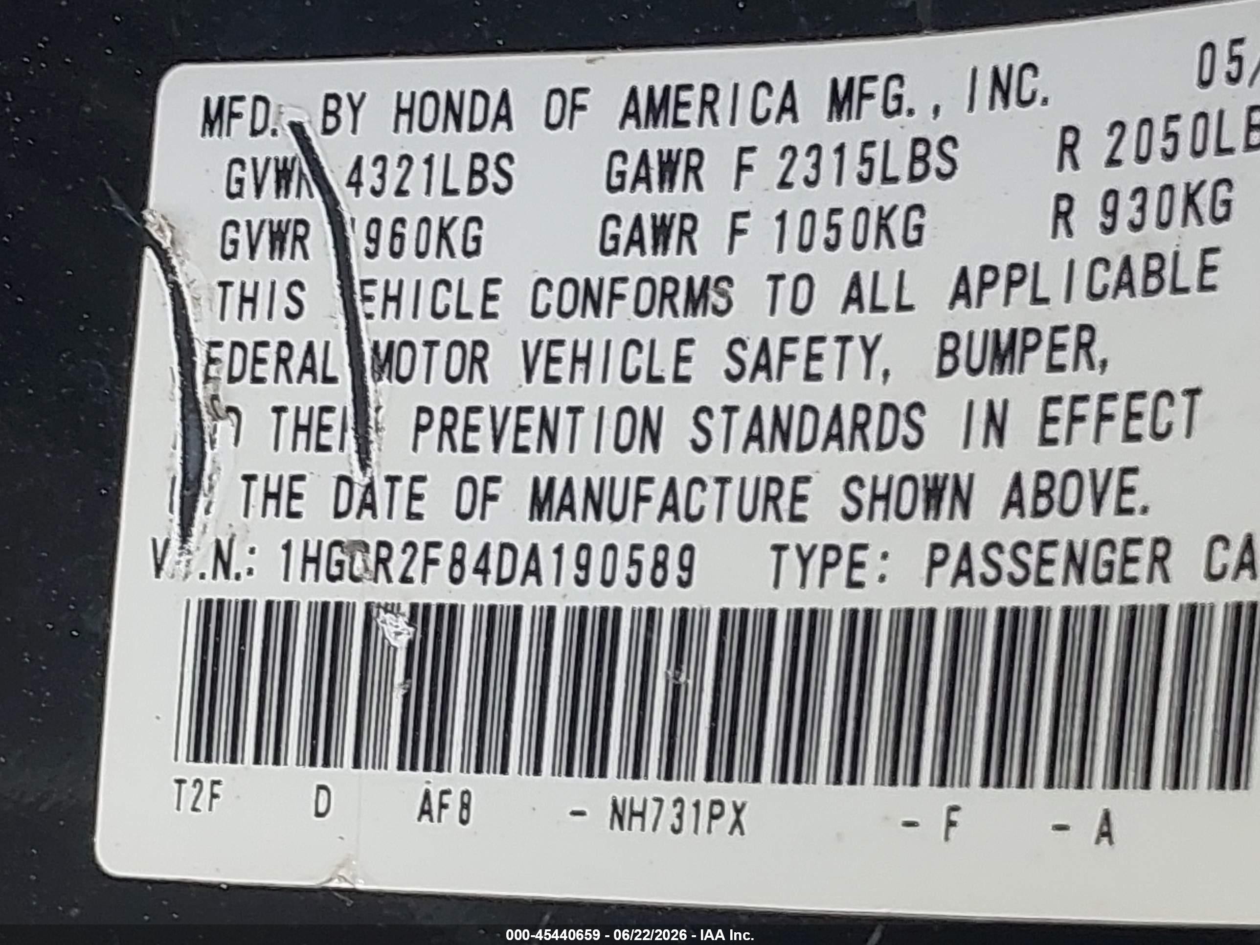 2013 Honda Accord Ex-l Black vin: 1HGCR2F84DA190589