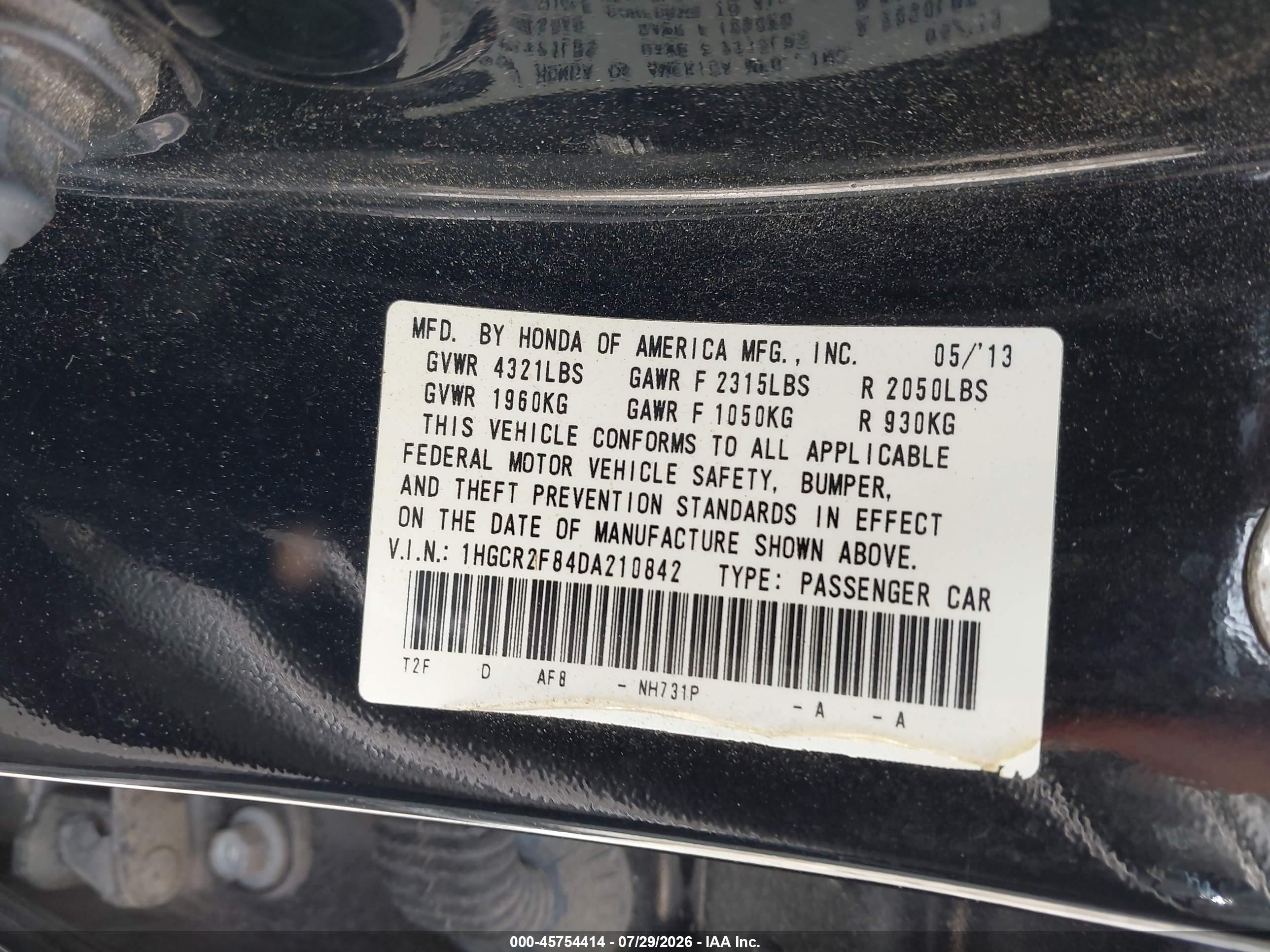 2013 Honda Accord Ex-l Black vin: 1HGCR2F84DA210842