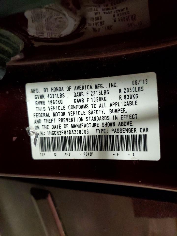 2013 Honda Accord Exl Maroon vin: 1HGCR2F84DA238009