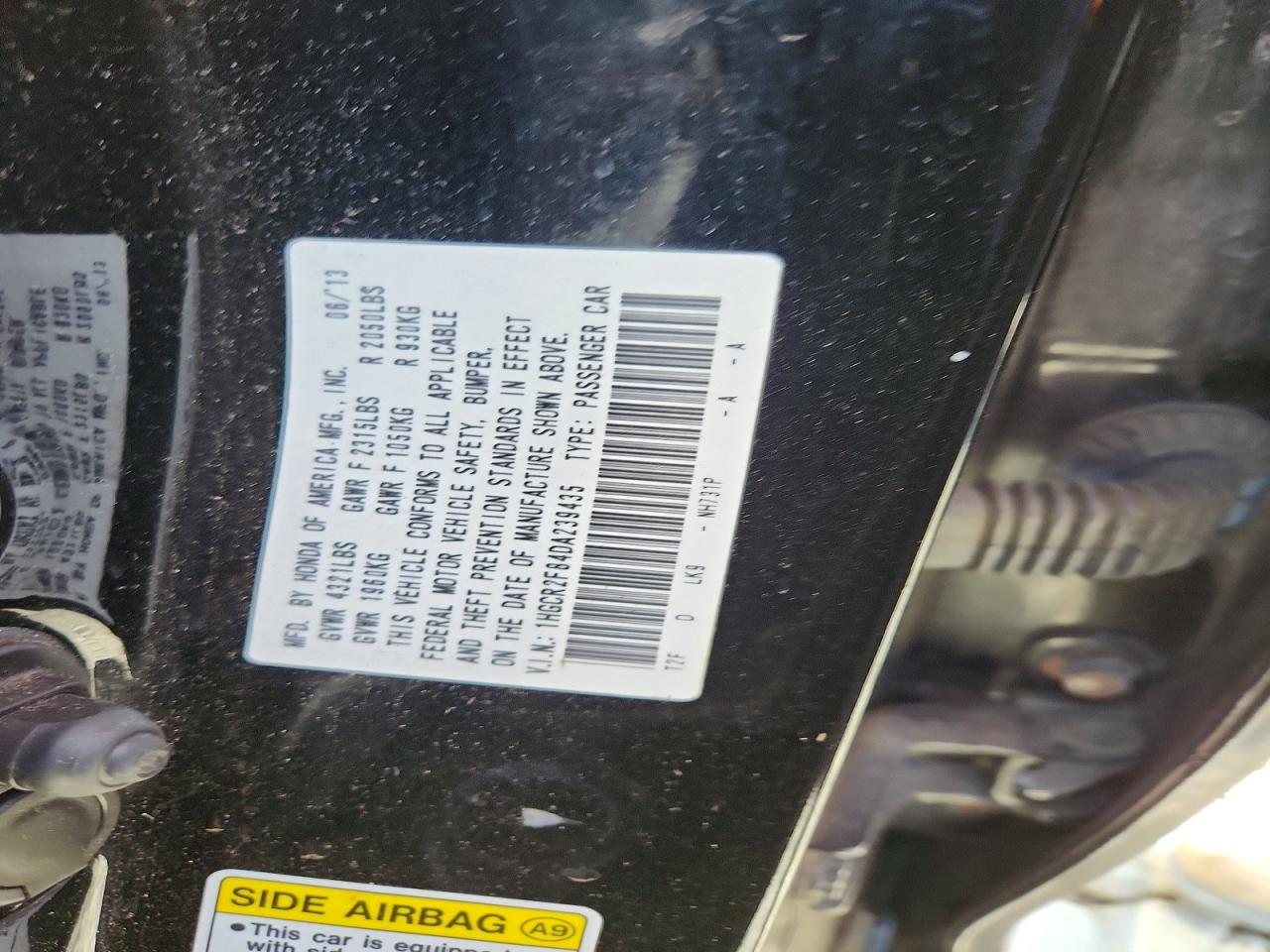 2013 Honda Accord Exl Black vin: 1HGCR2F84DA239435