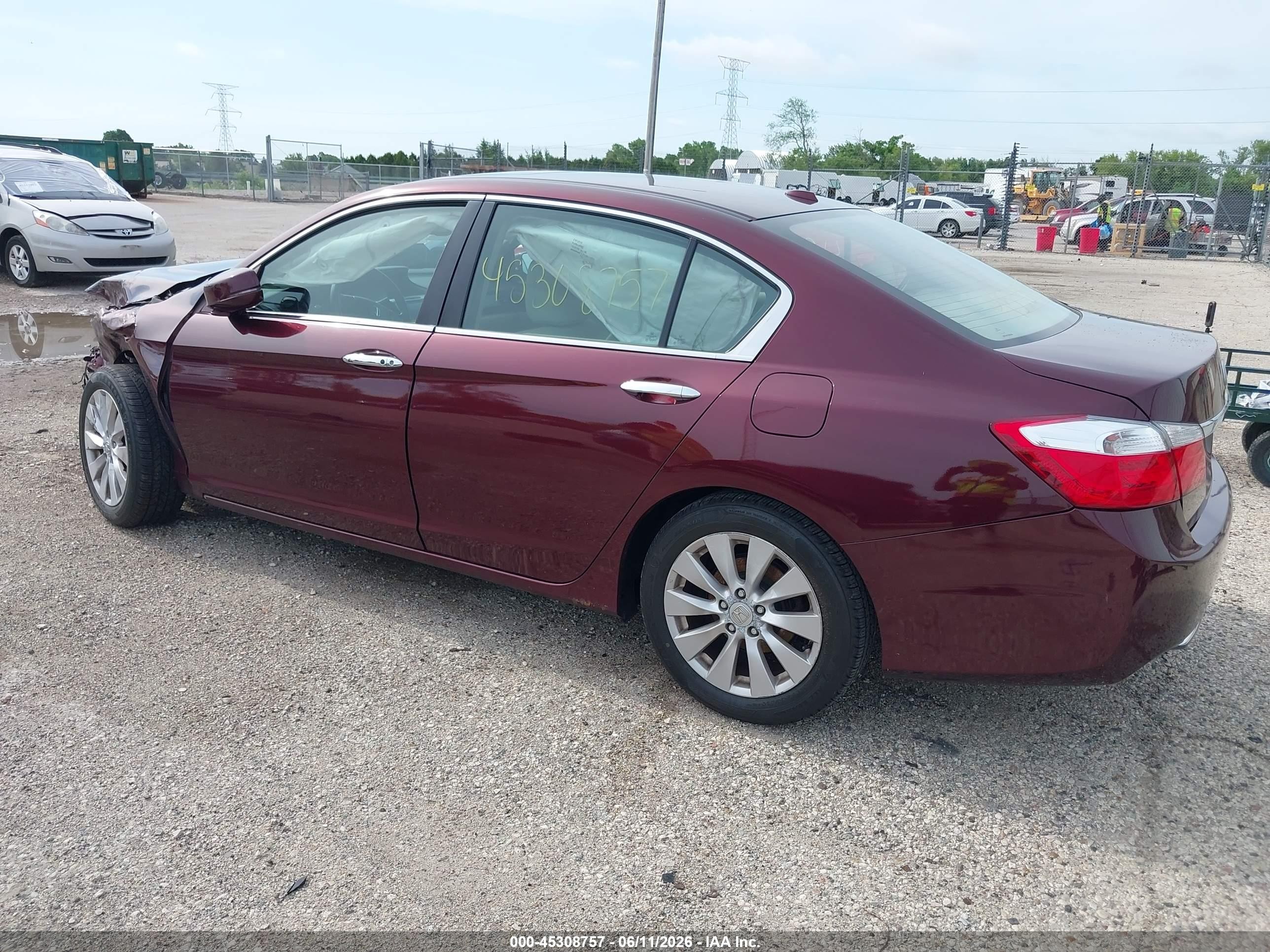 2013 Honda Accord Ex-l Burgundy vin: 1HGCR2F84DA261774