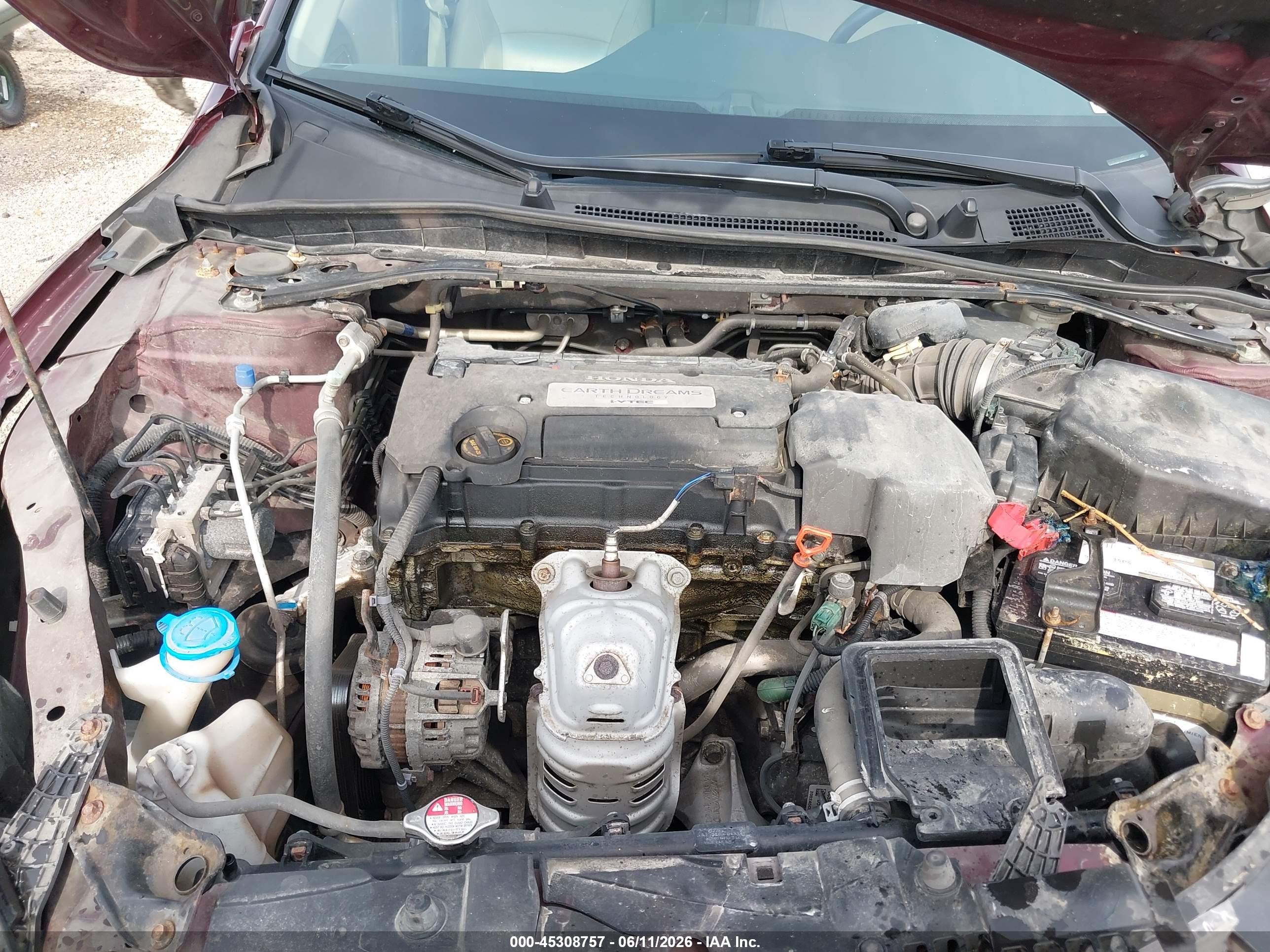 2013 Honda Accord Ex-l Burgundy vin: 1HGCR2F84DA261774