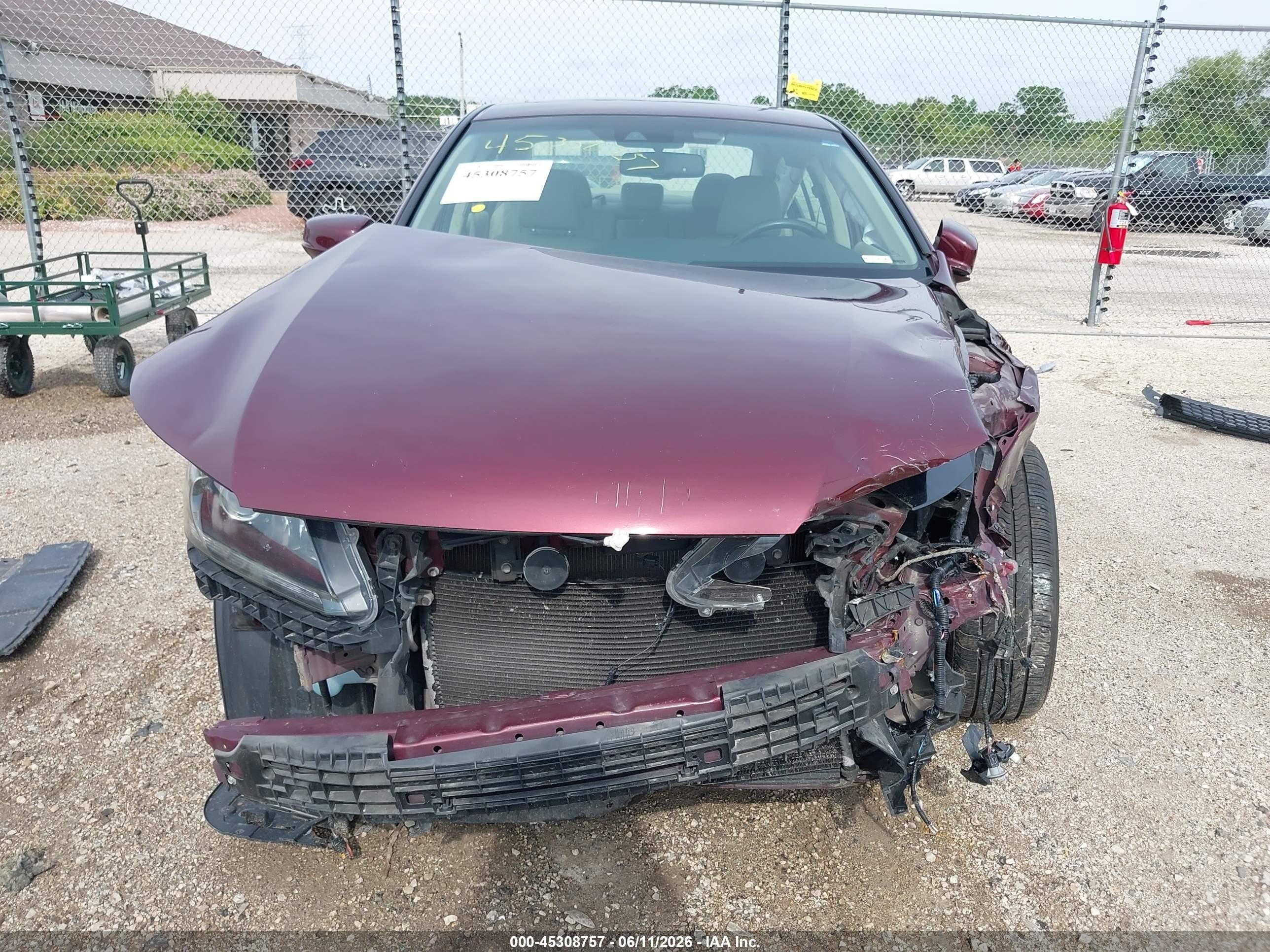 2013 Honda Accord Ex-l Burgundy vin: 1HGCR2F84DA261774