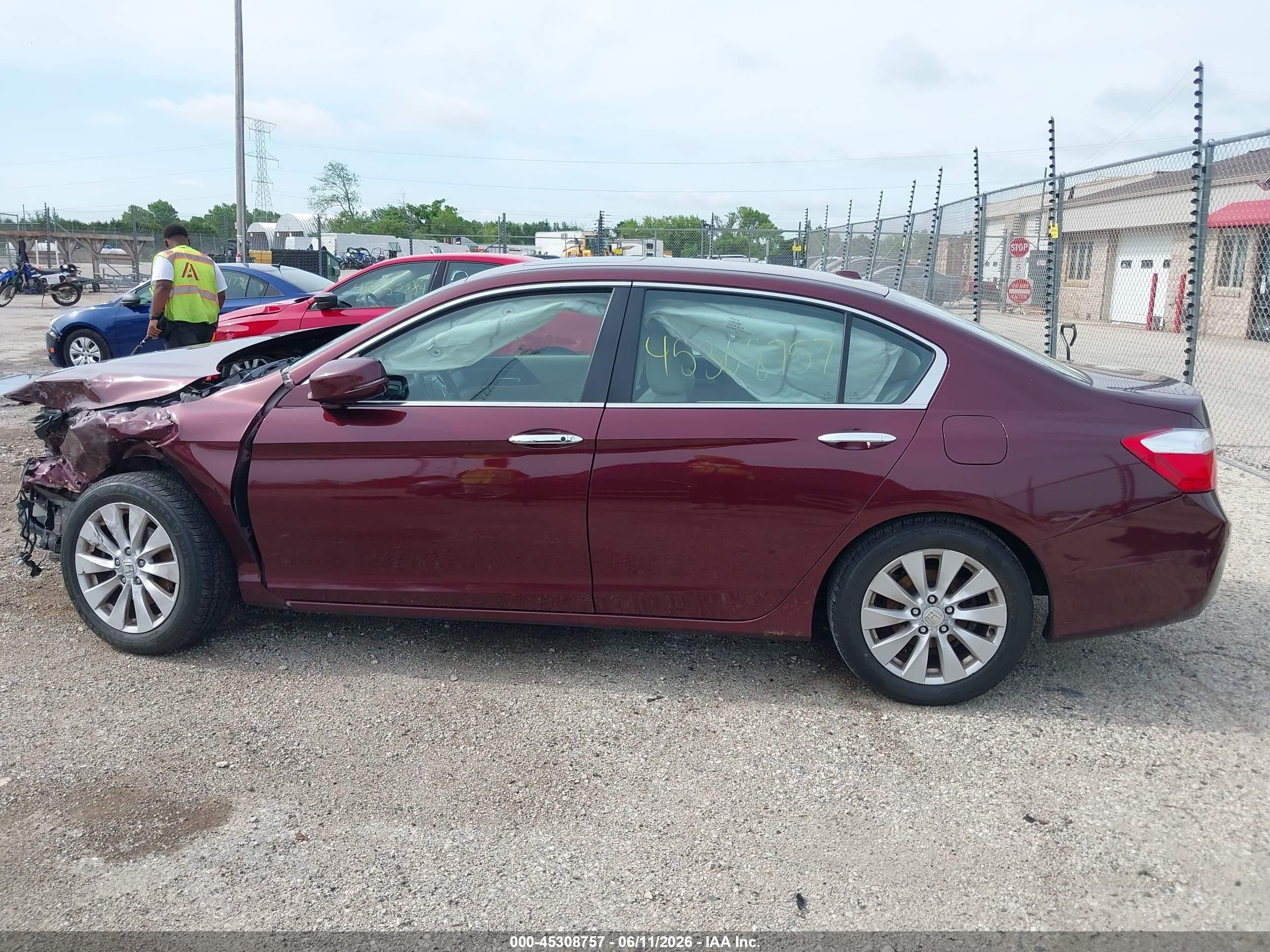 2013 Honda Accord Ex-l Burgundy vin: 1HGCR2F84DA261774