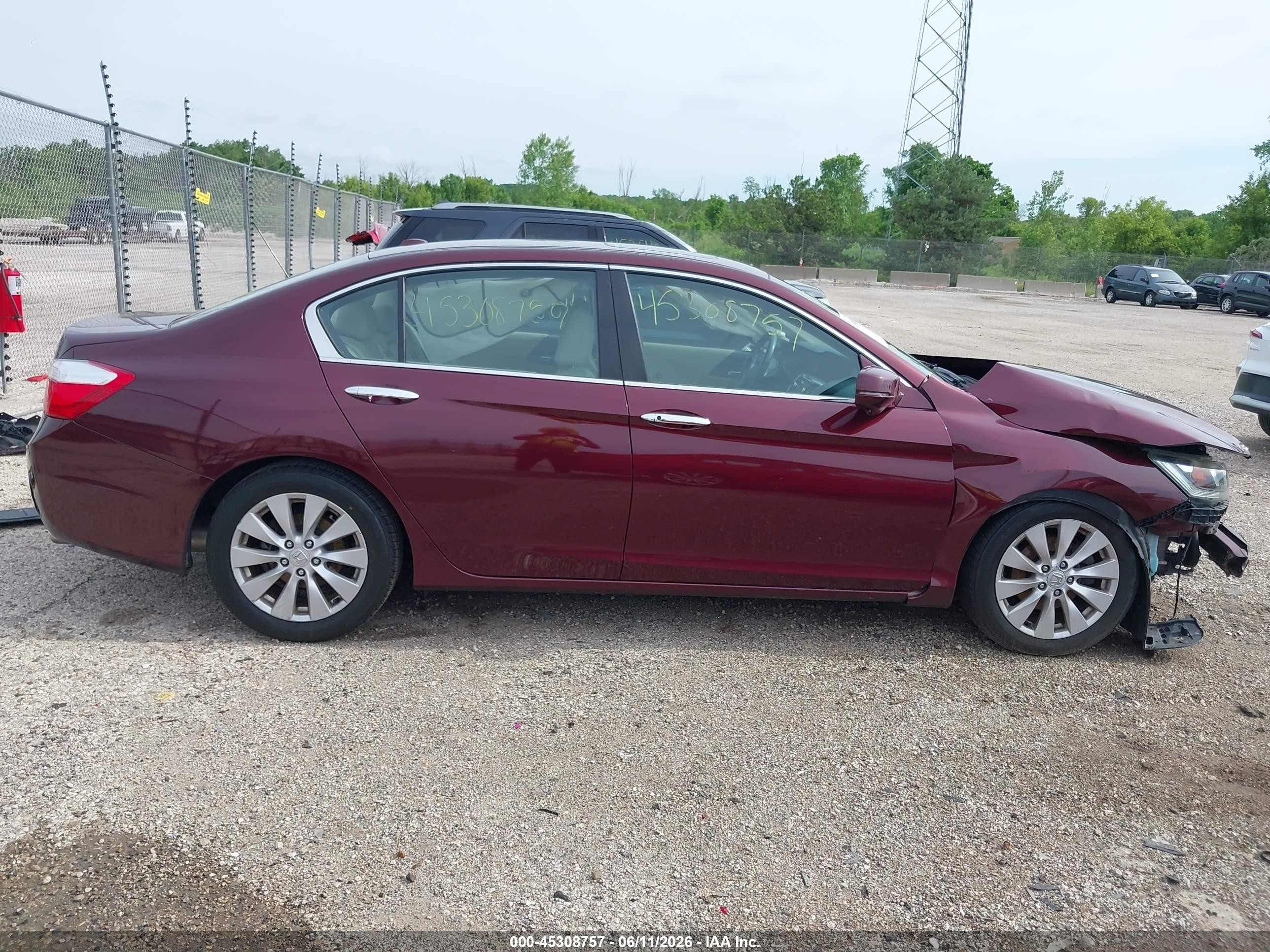 2013 Honda Accord Ex-l Burgundy vin: 1HGCR2F84DA261774