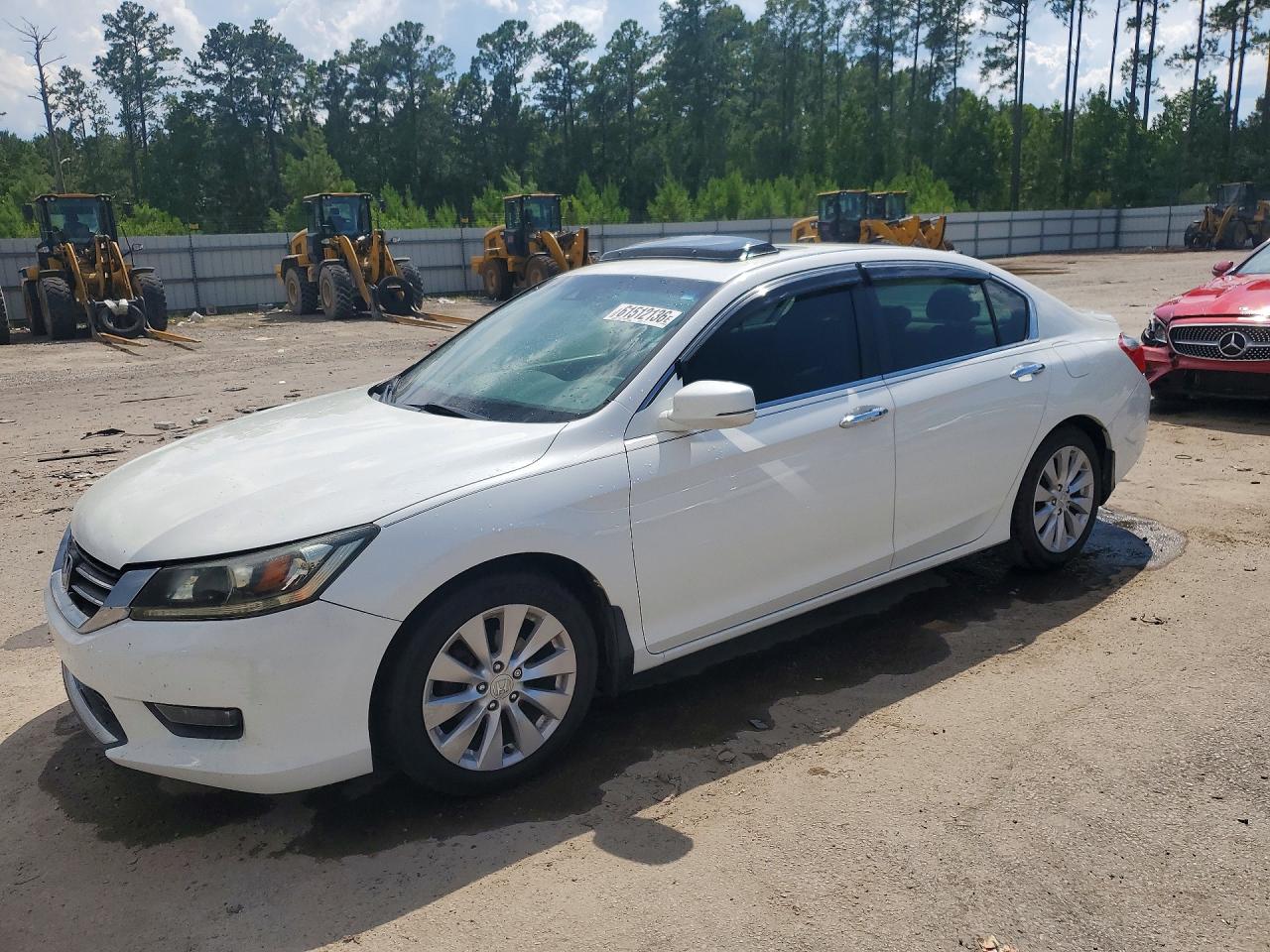 2014 Honda Accord Exl White vin: 1HGCR2F84EA019701