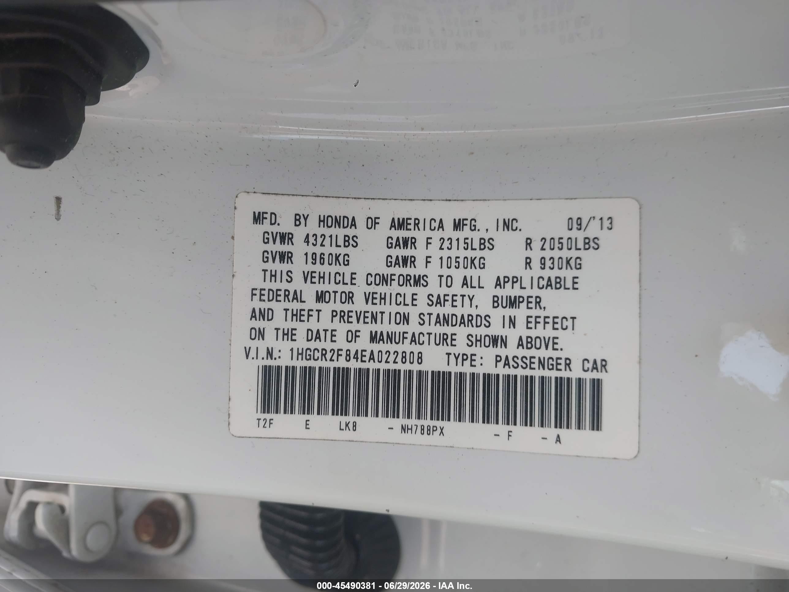 2014 Honda Accord Ex-l White vin: 1HGCR2F84EA022808