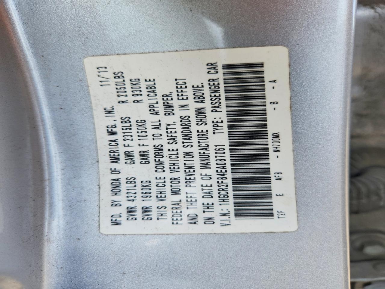 2014 Honda Accord Exl Silver vin: 1HGCR2F84EA087061