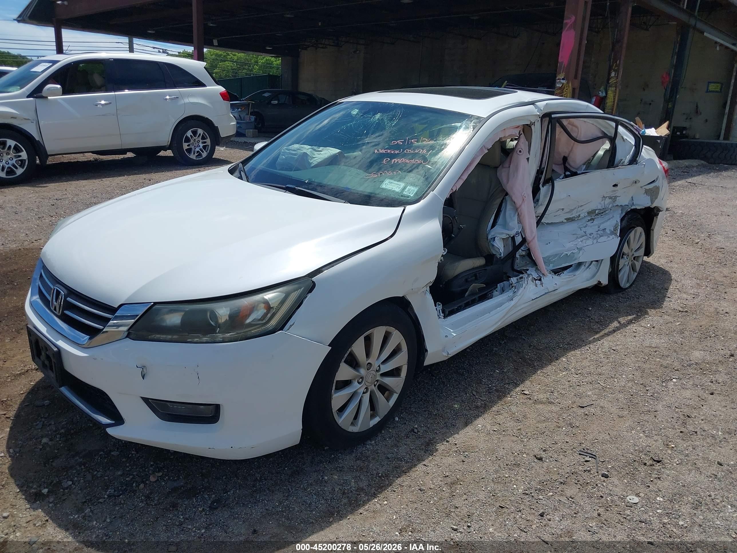 2015 Honda Accord Ex-l White vin: 1HGCR2F84FA026018