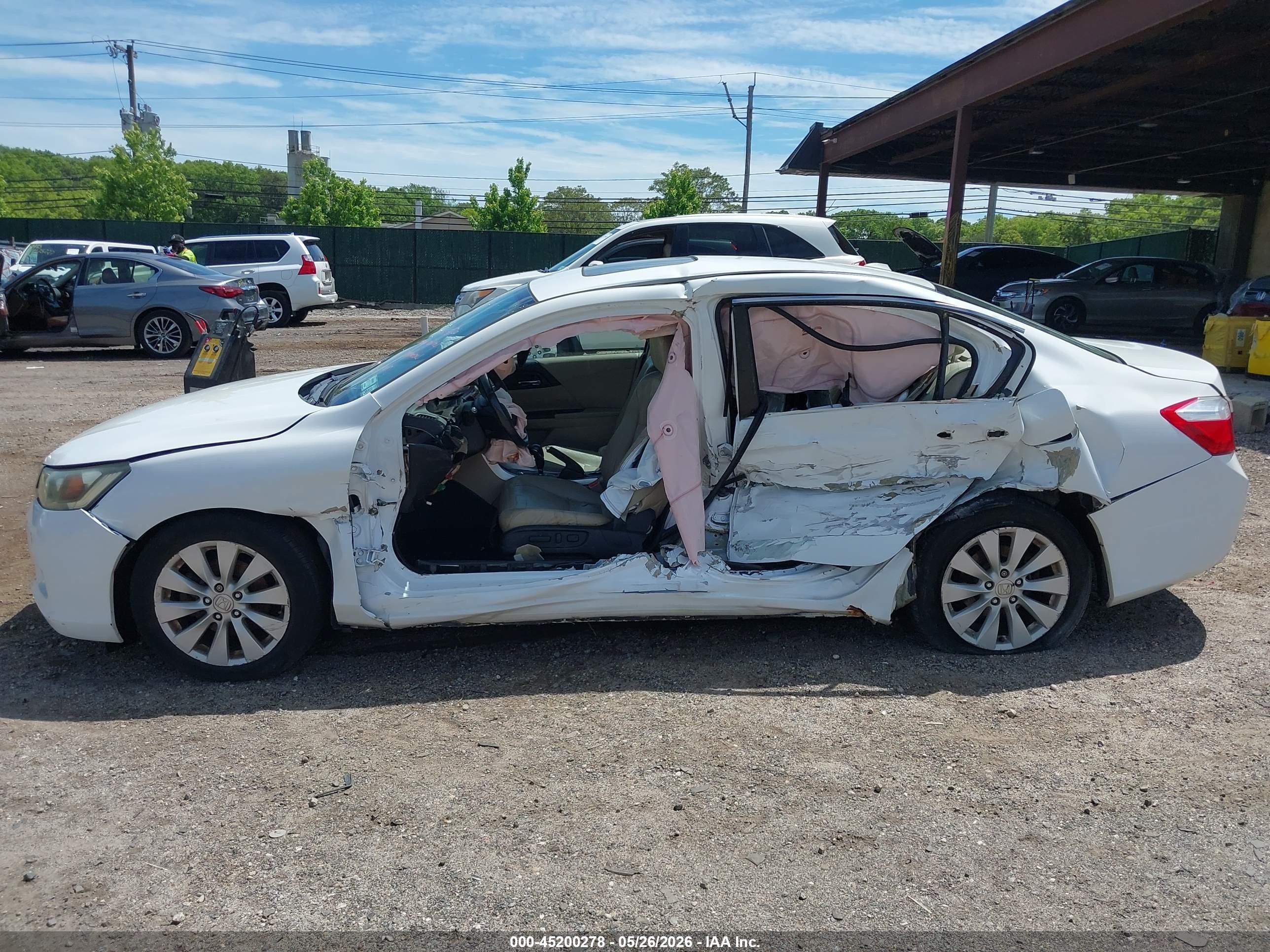 2015 Honda Accord Ex-l White vin: 1HGCR2F84FA026018