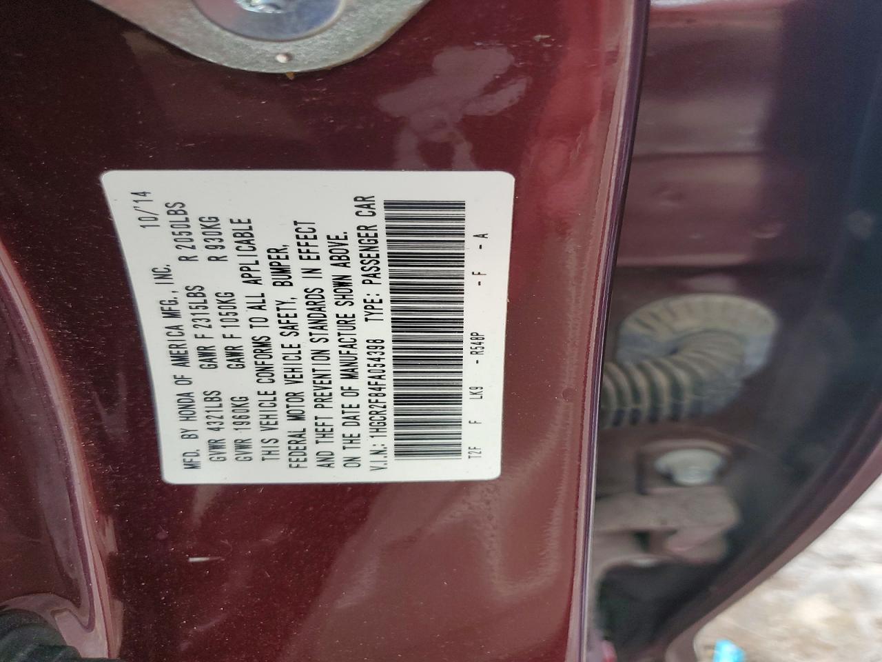 2015 Honda Accord Exl Red vin: 1HGCR2F84FA054398