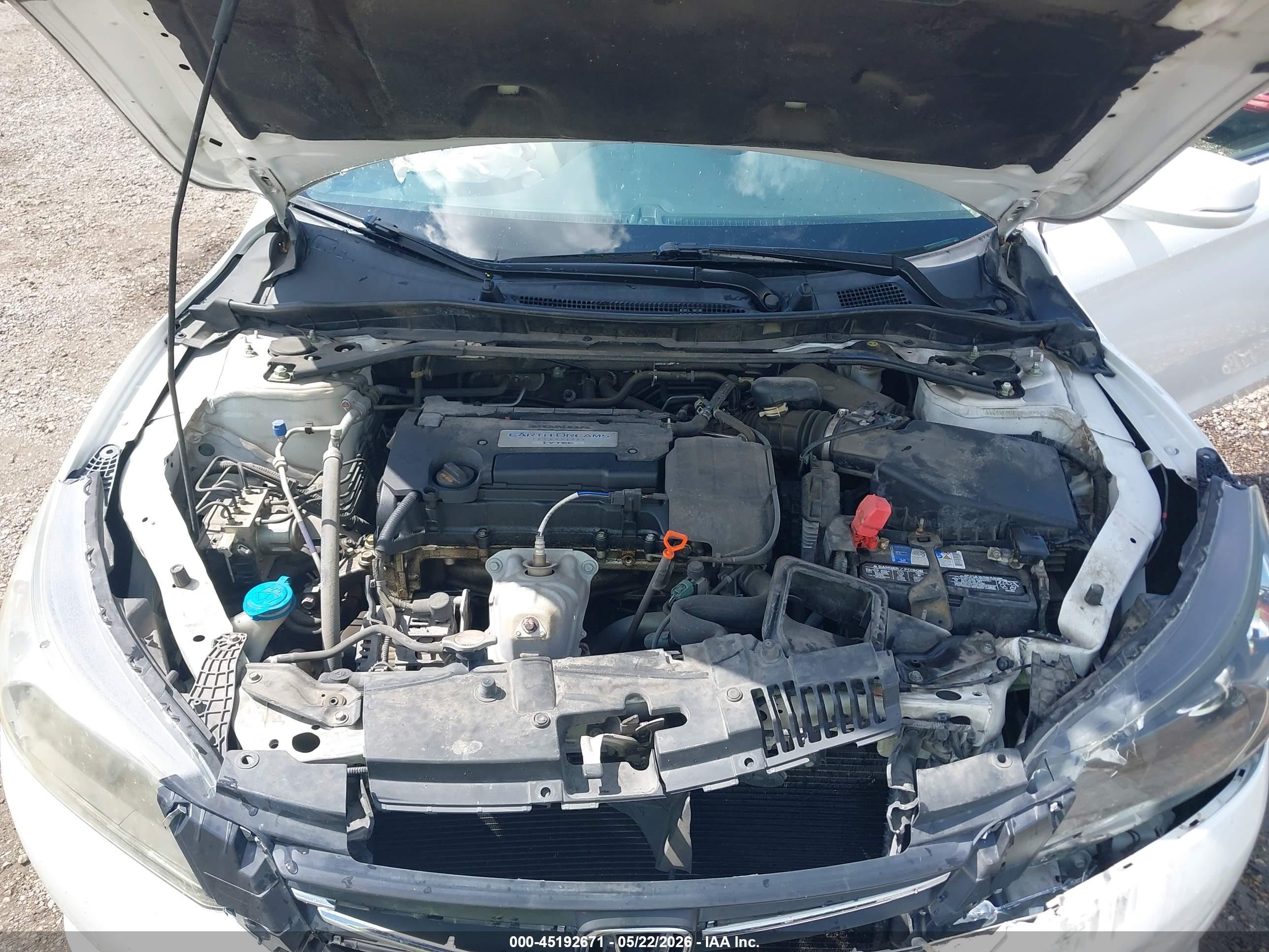 2015 Honda Accord Ex-l White vin: 1HGCR2F84FA054837