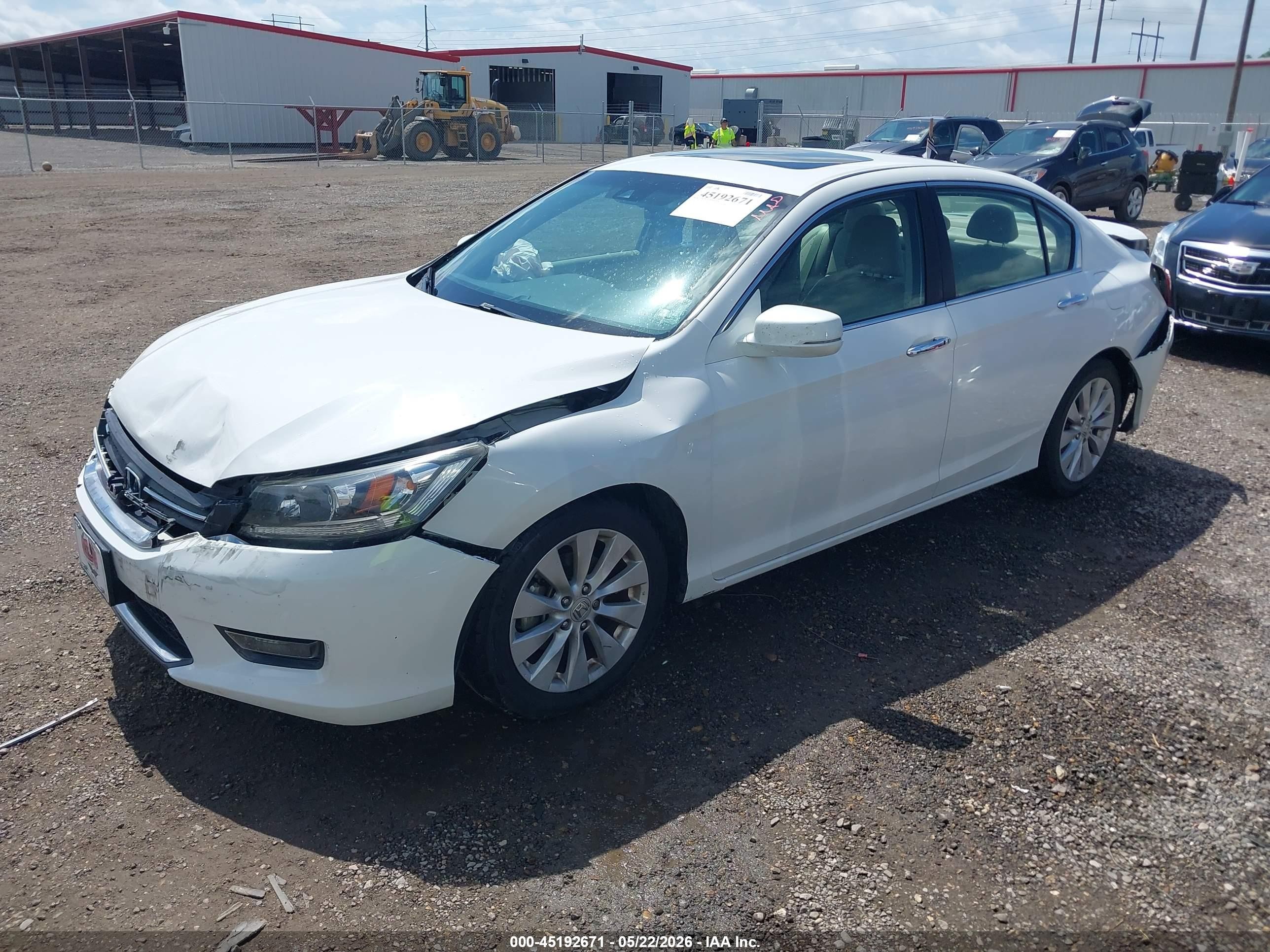 2015 Honda Accord Ex-l White vin: 1HGCR2F84FA054837