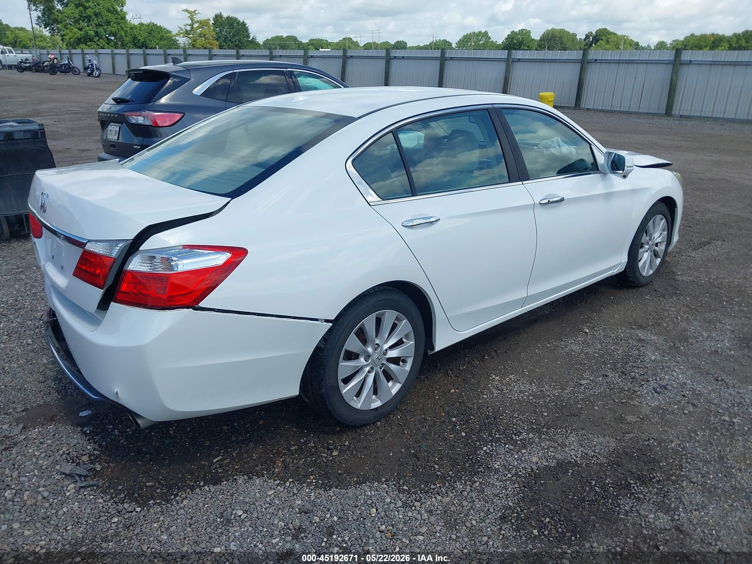 2015 Honda Accord Ex-l White vin: 1HGCR2F84FA054837