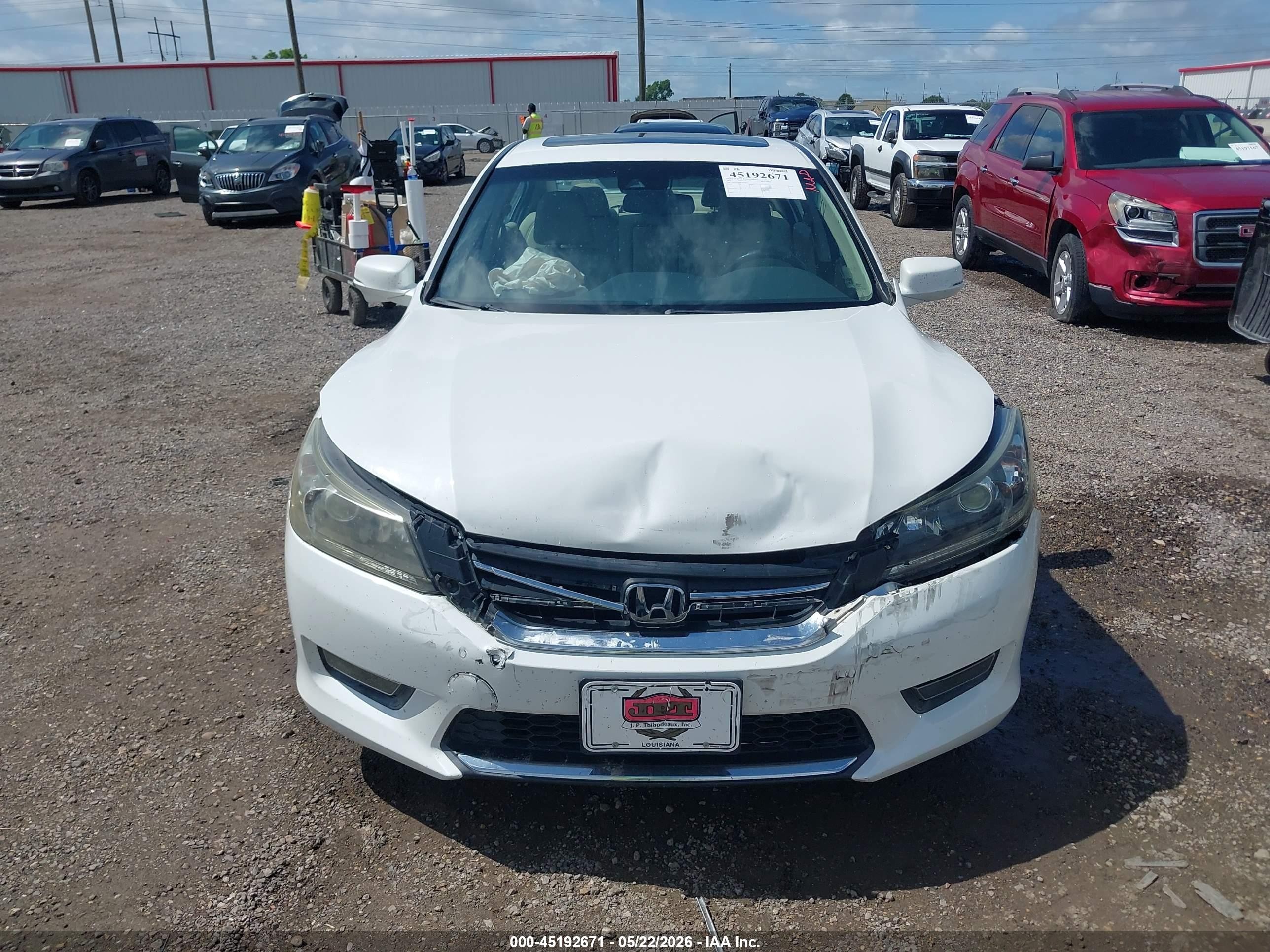 2015 Honda Accord Ex-l White vin: 1HGCR2F84FA054837