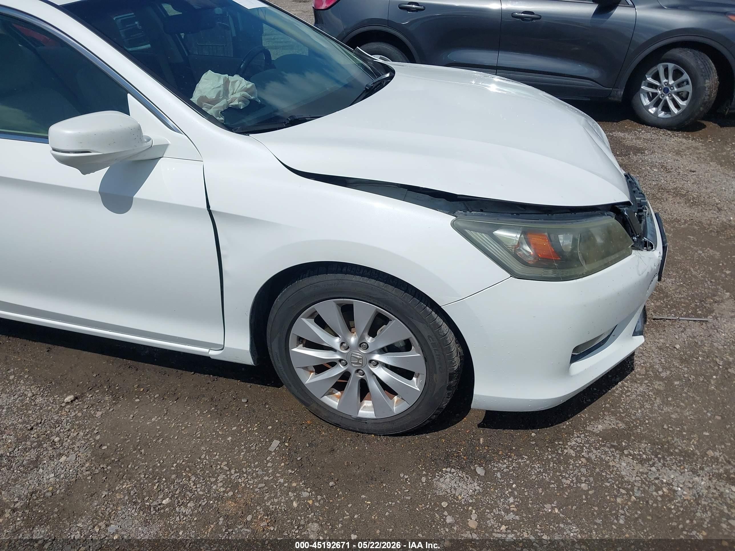 2015 Honda Accord Ex-l White vin: 1HGCR2F84FA054837