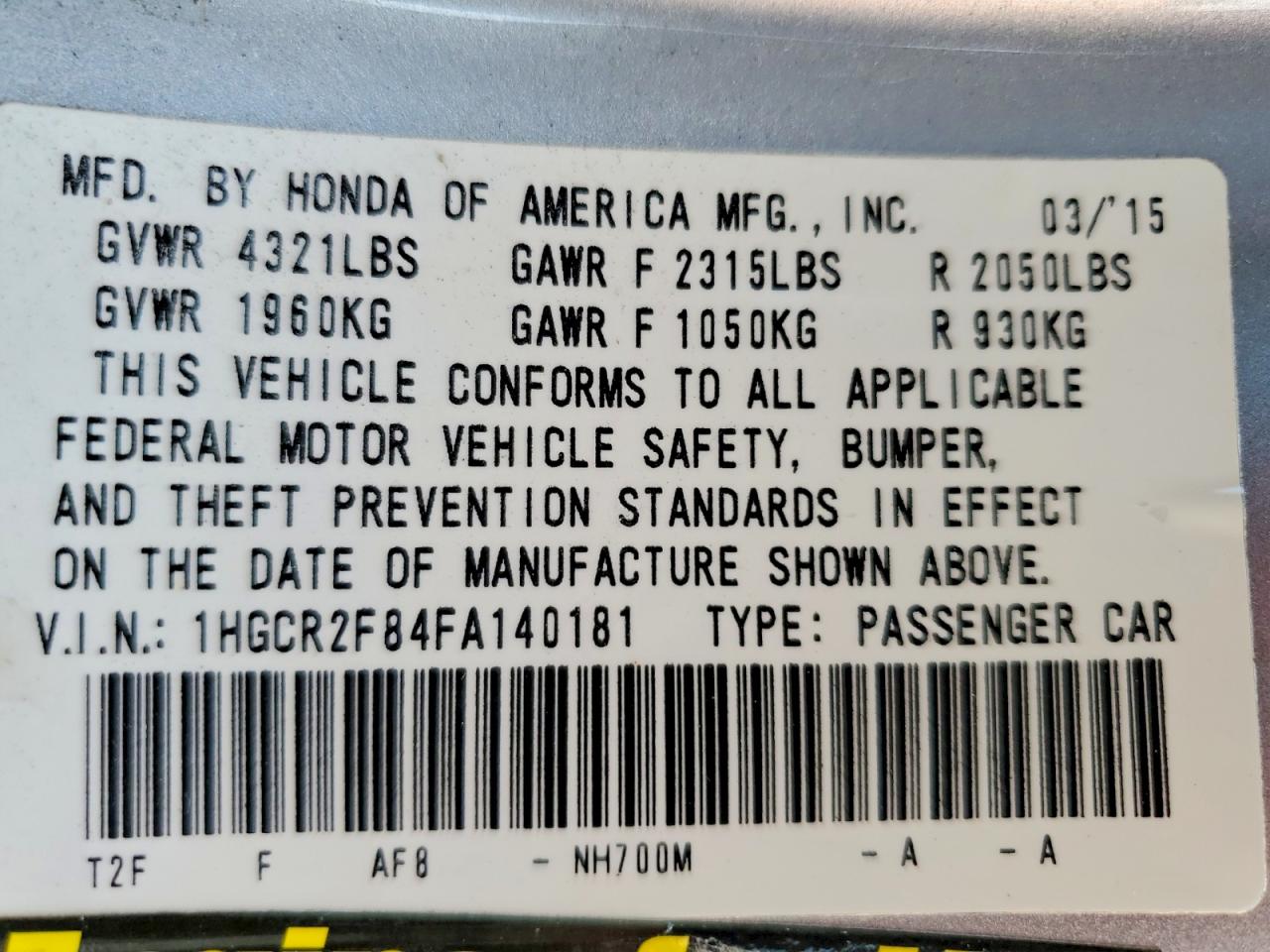 2015 Honda Accord Exl Silver vin: 1HGCR2F84FA140181