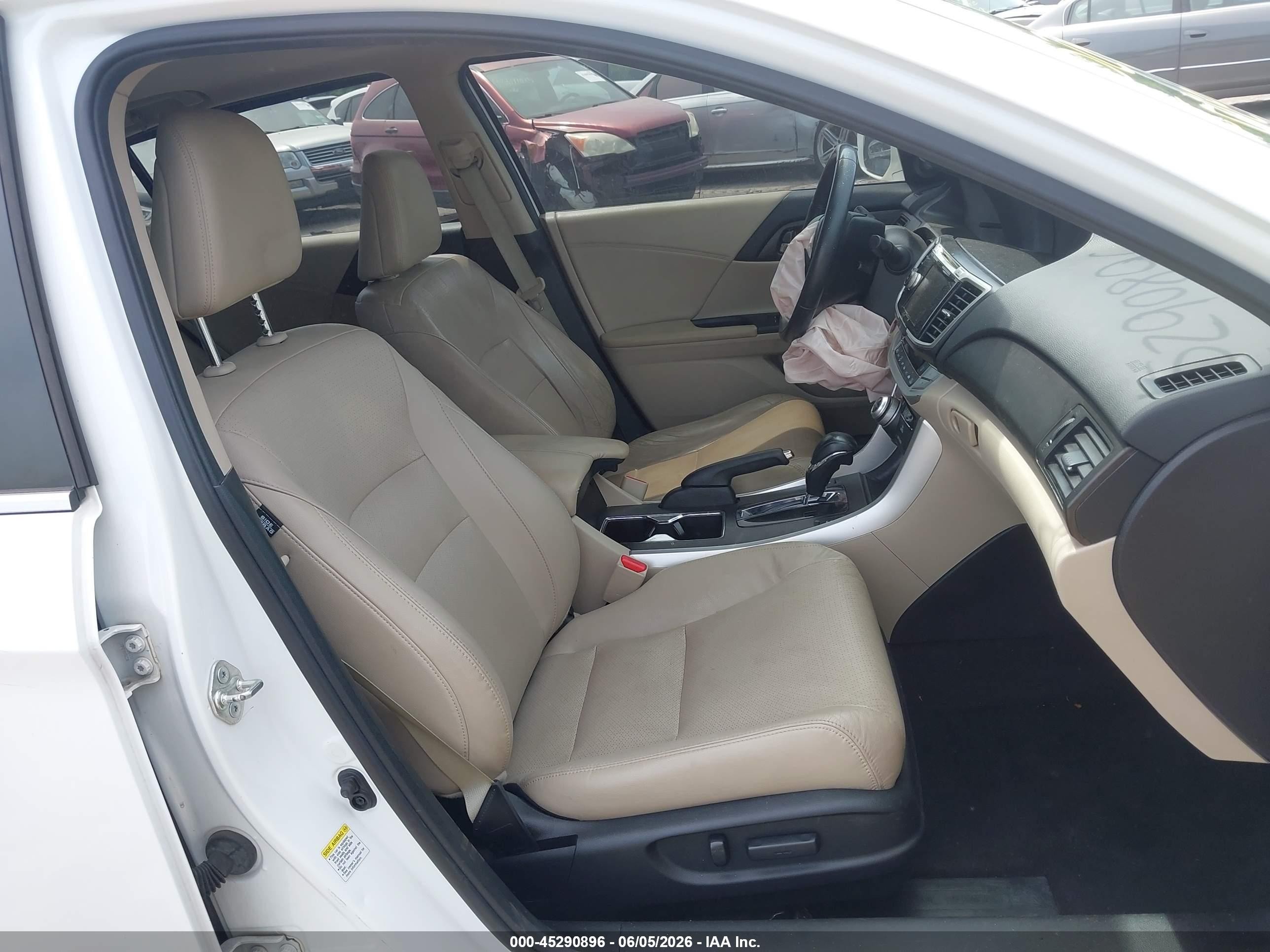 2015 Honda Accord Ex-l White vin: 1HGCR2F84FA165419