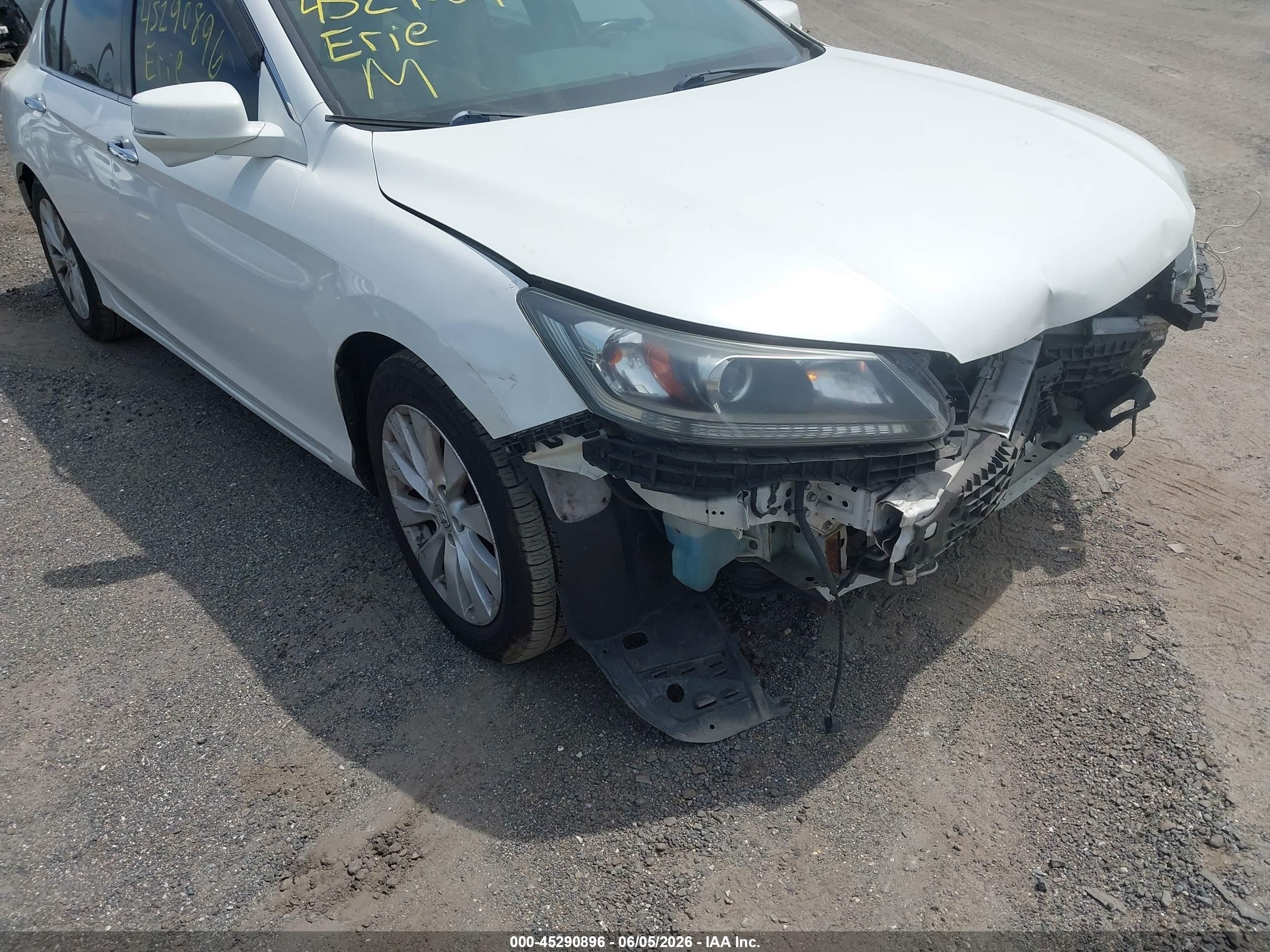 2015 Honda Accord Ex-l White vin: 1HGCR2F84FA165419