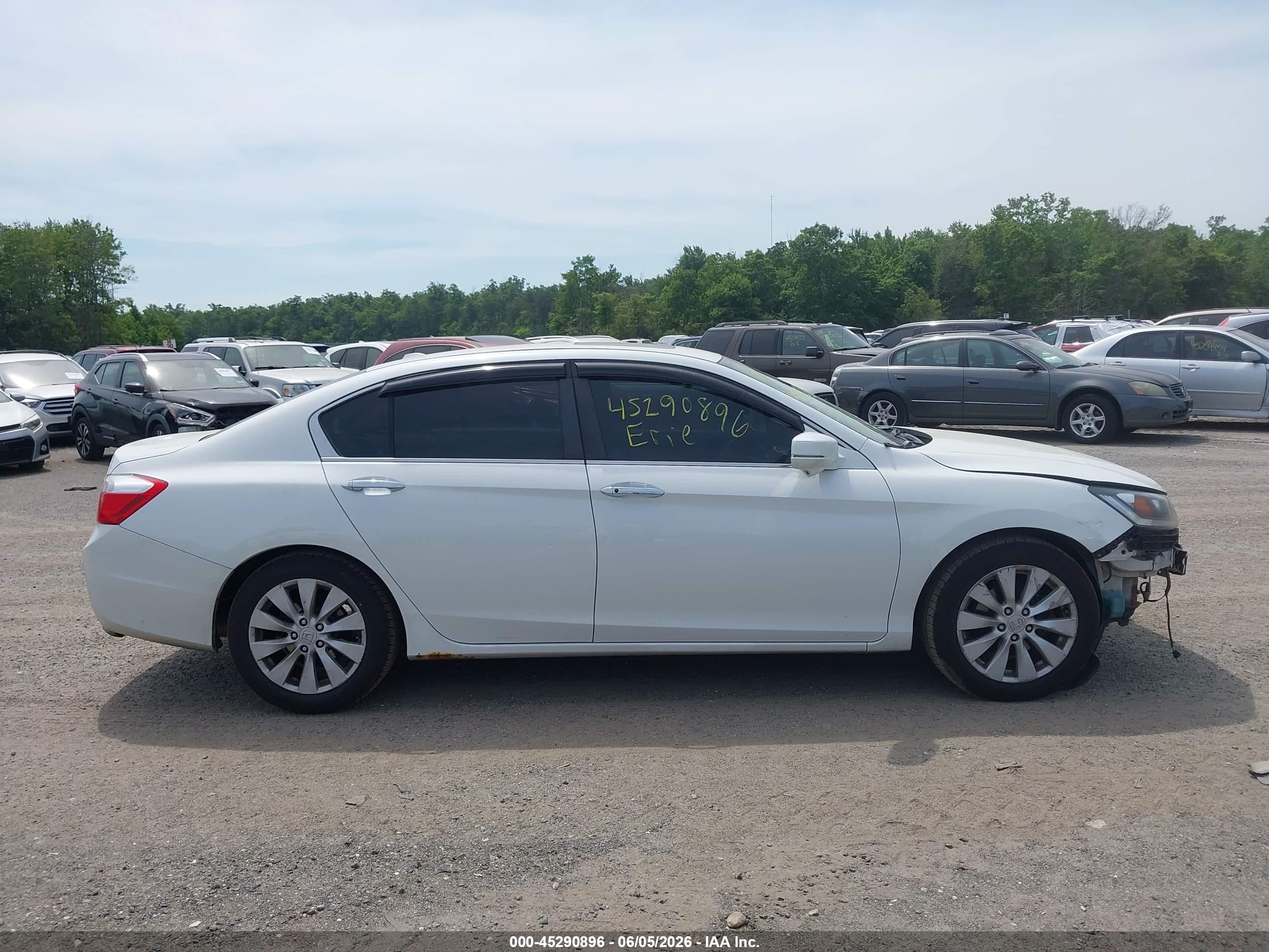 2015 Honda Accord Ex-l White vin: 1HGCR2F84FA165419