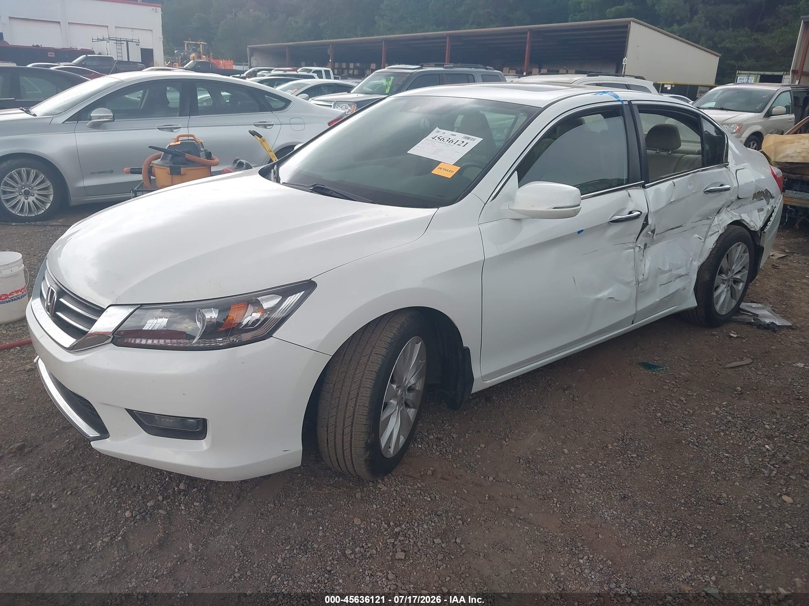 2015 Honda Accord Ex-l White vin: 1HGCR2F84FA197934