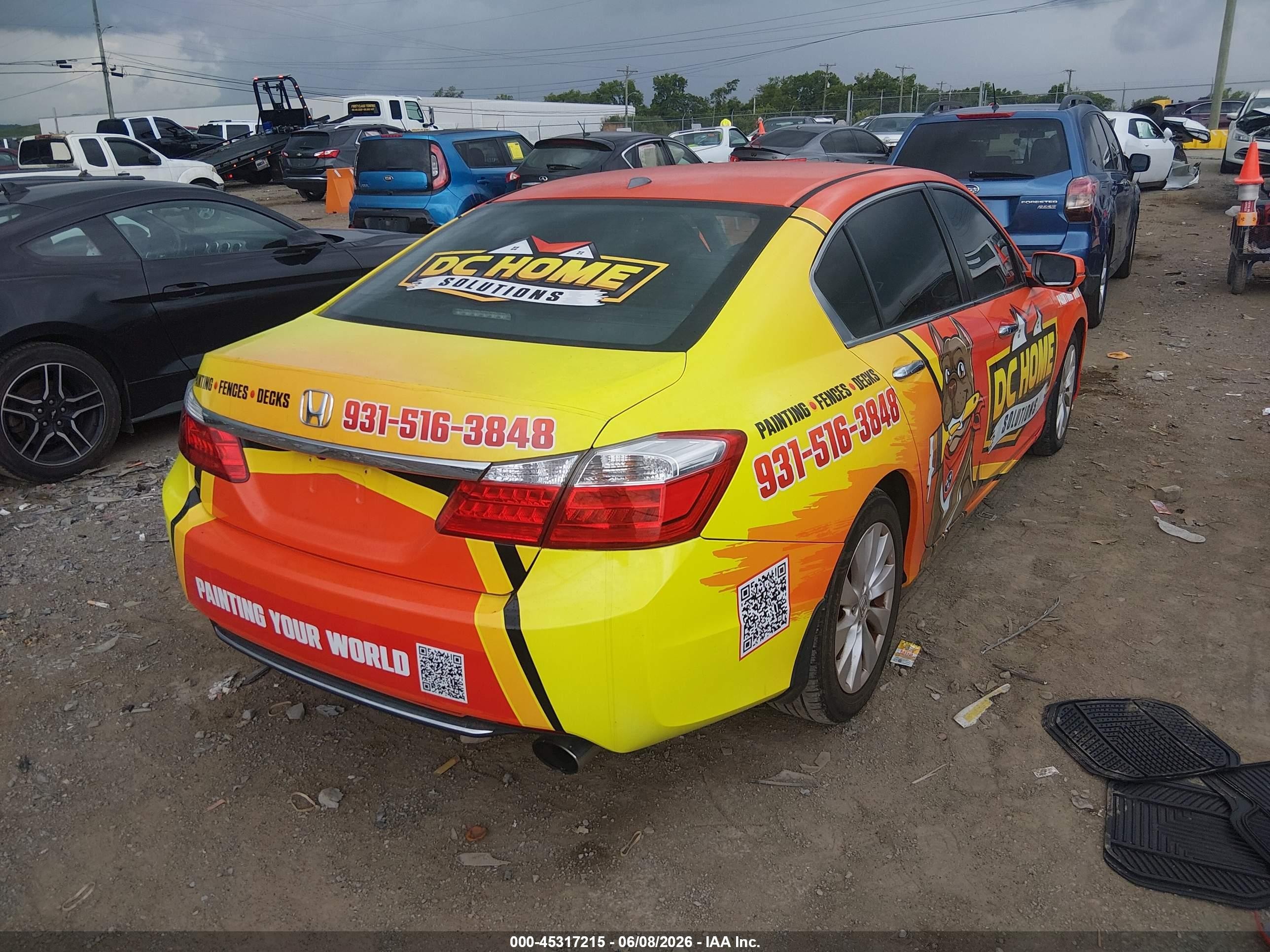 2015 Honda Accord Ex-l Orange vin: 1HGCR2F84FA206552