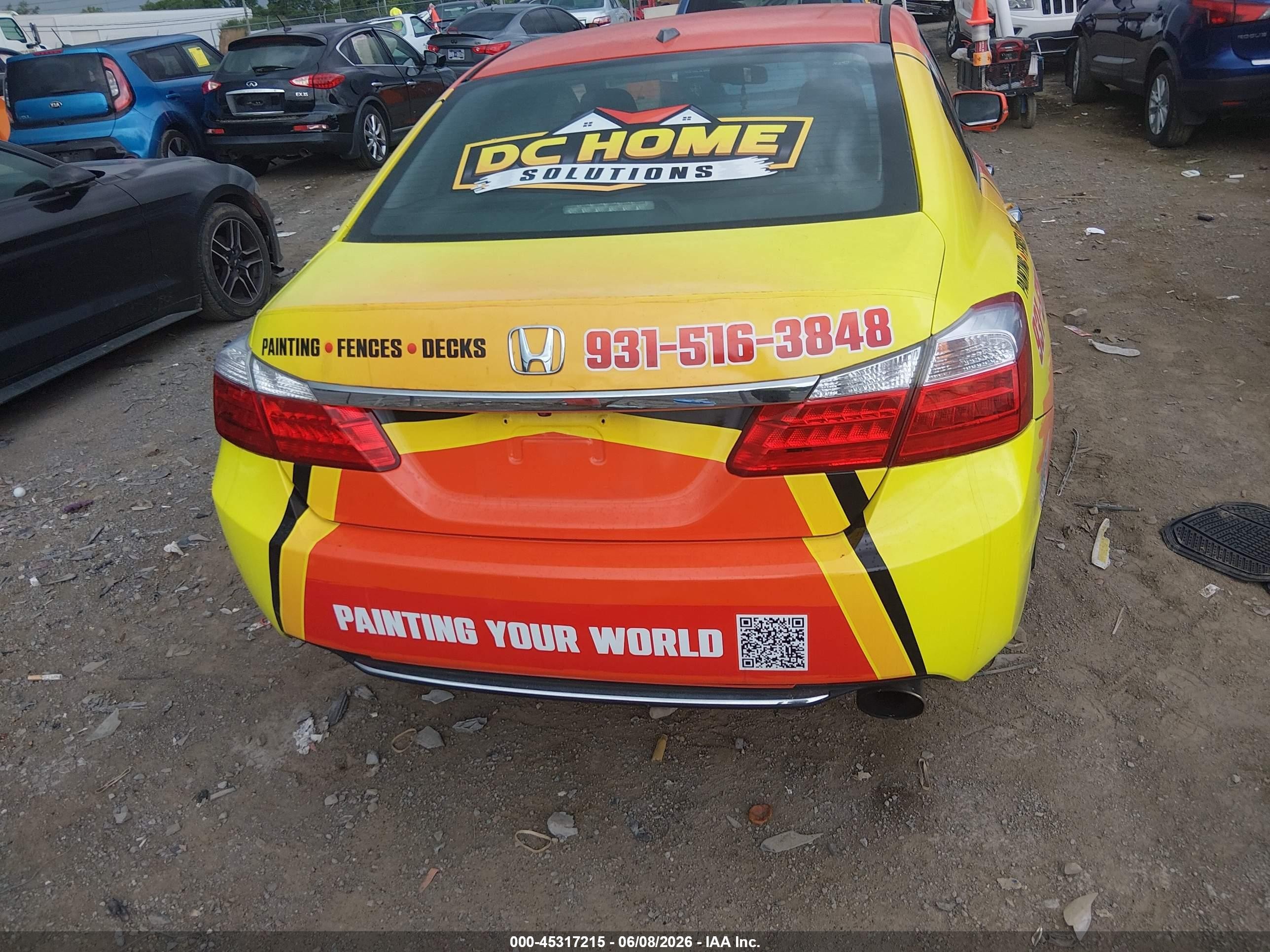 2015 Honda Accord Ex-l Orange vin: 1HGCR2F84FA206552